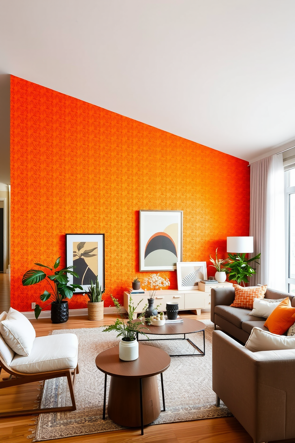 Orange Wallpaper Decorating Ideas 5