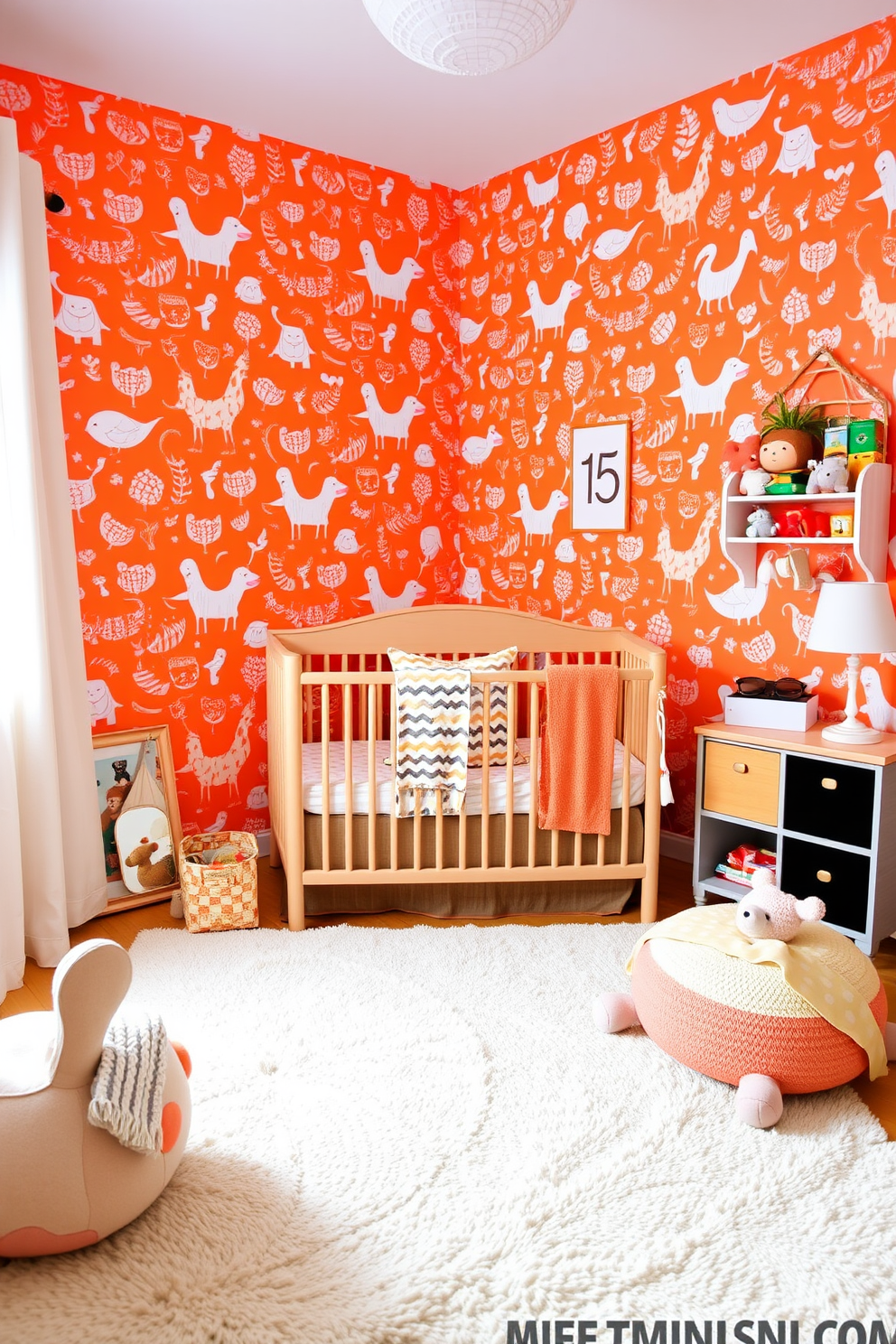 Orange Wallpaper Decorating Ideas 6