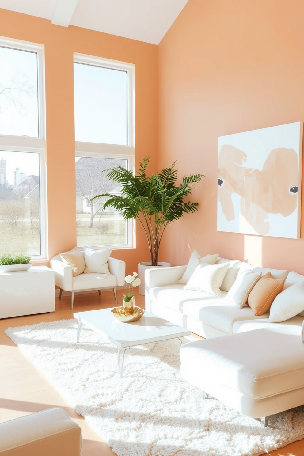 Peach Wall Painting Ideas 19