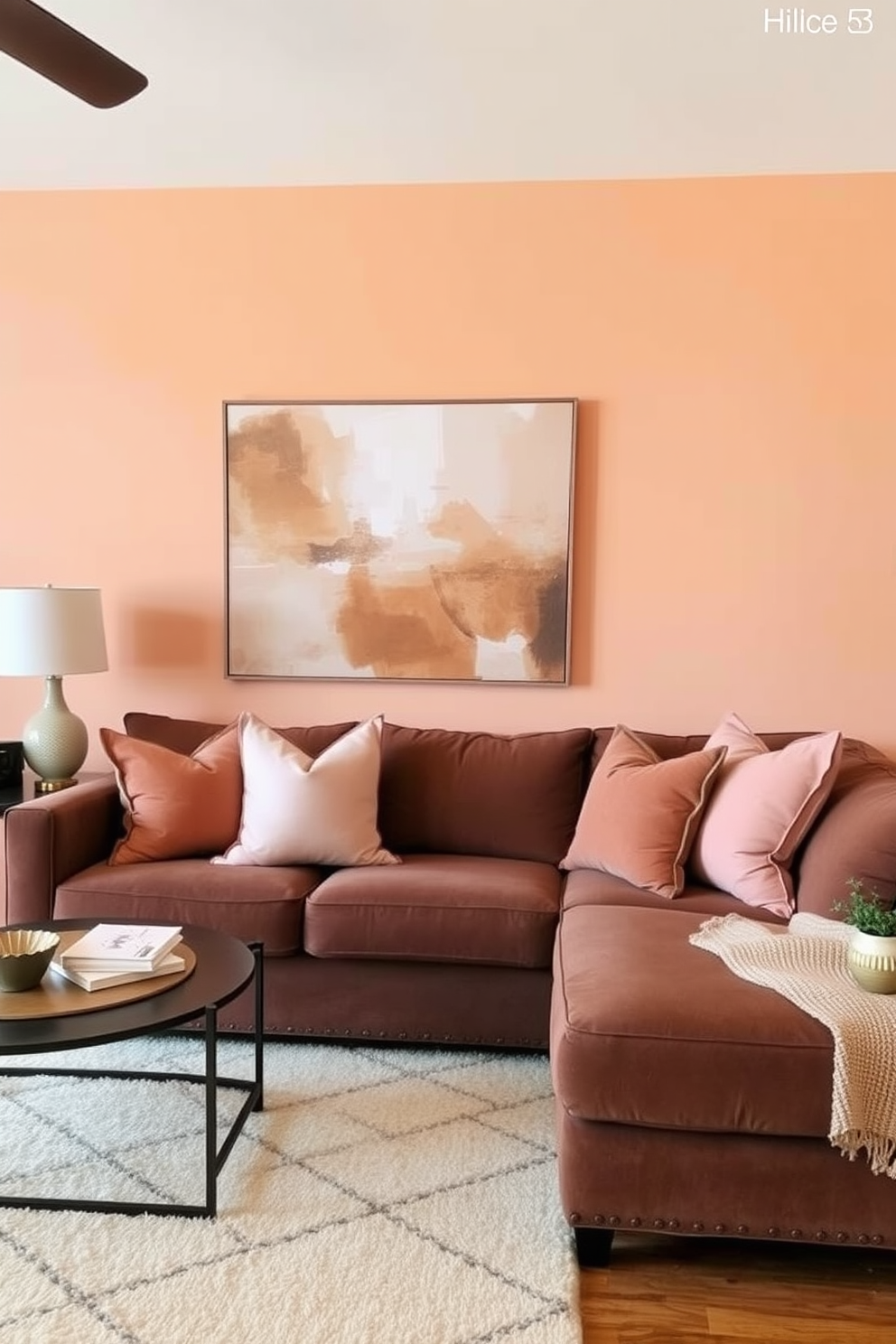 Peach Wall Painting Ideas 20