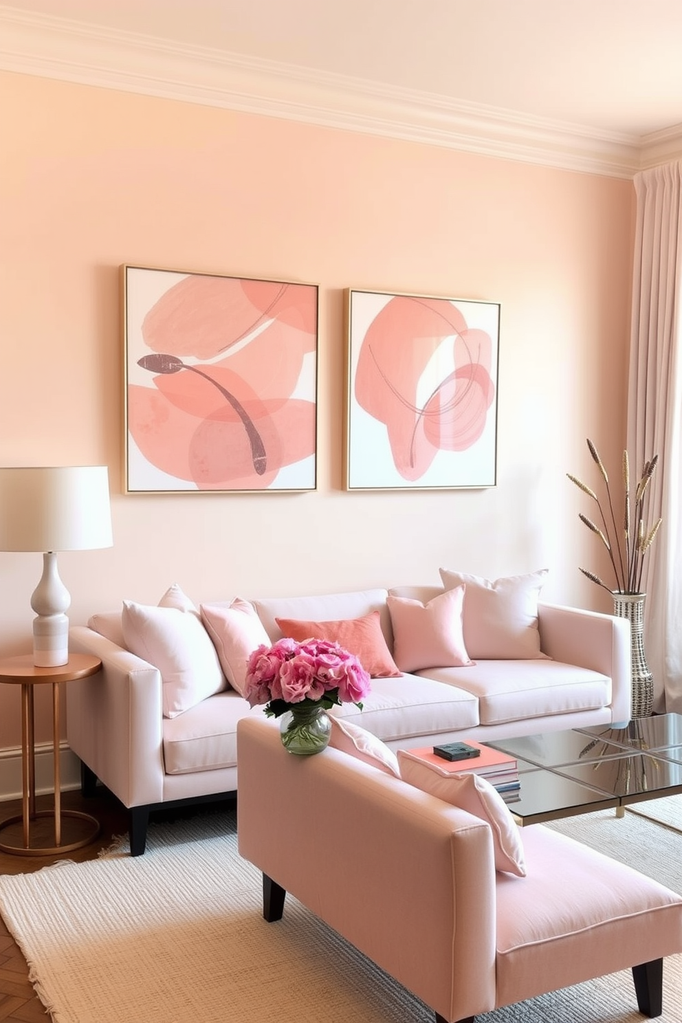 Peach Wall Painting Ideas 7