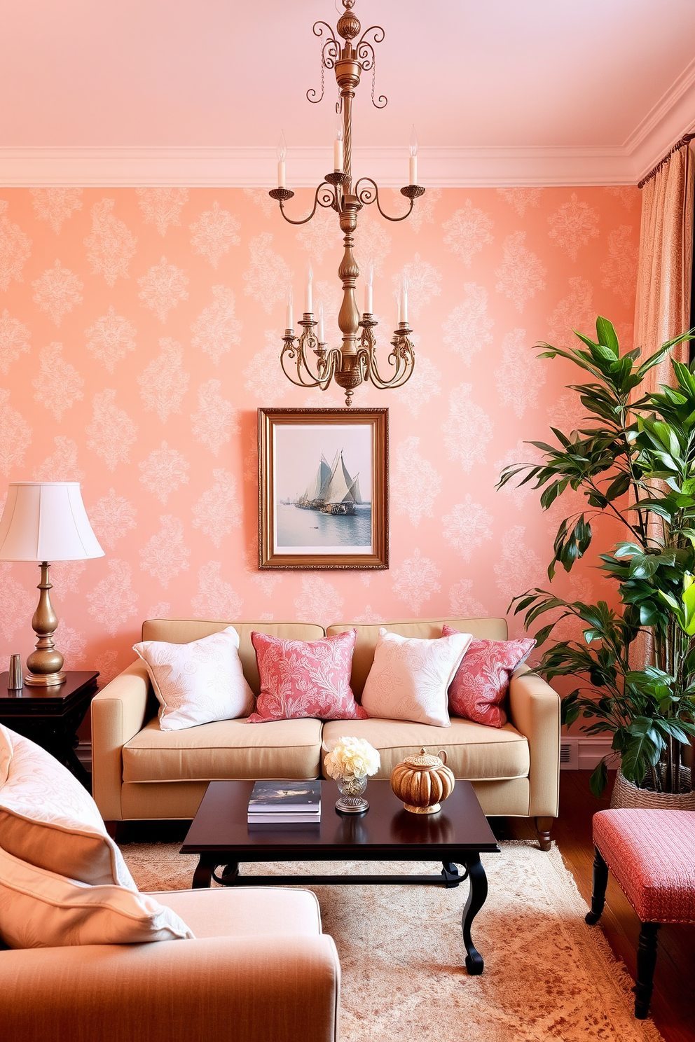 Peach Wallpaper Decorating Ideas 17