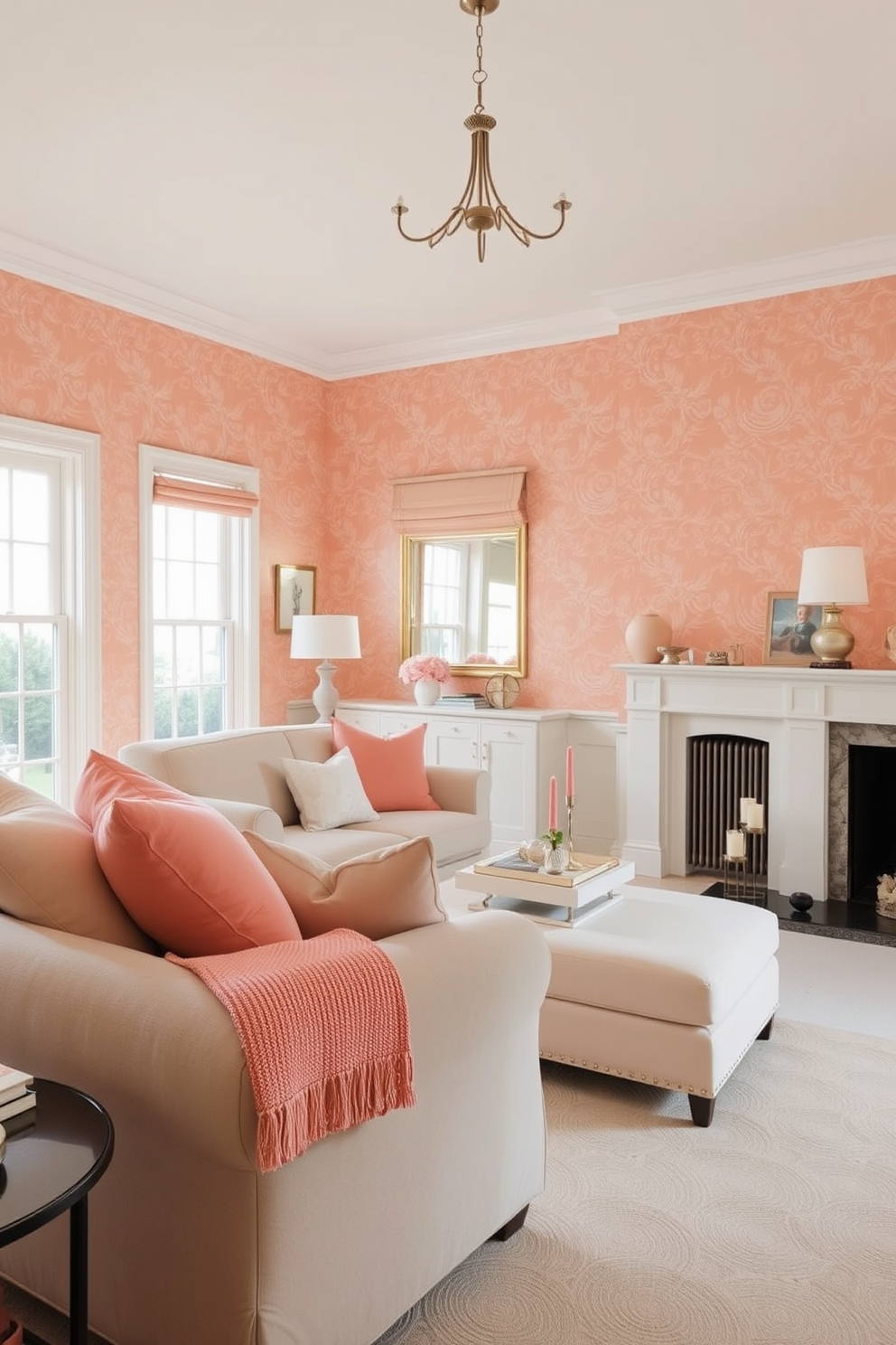 Peach Wallpaper Decorating Ideas 19