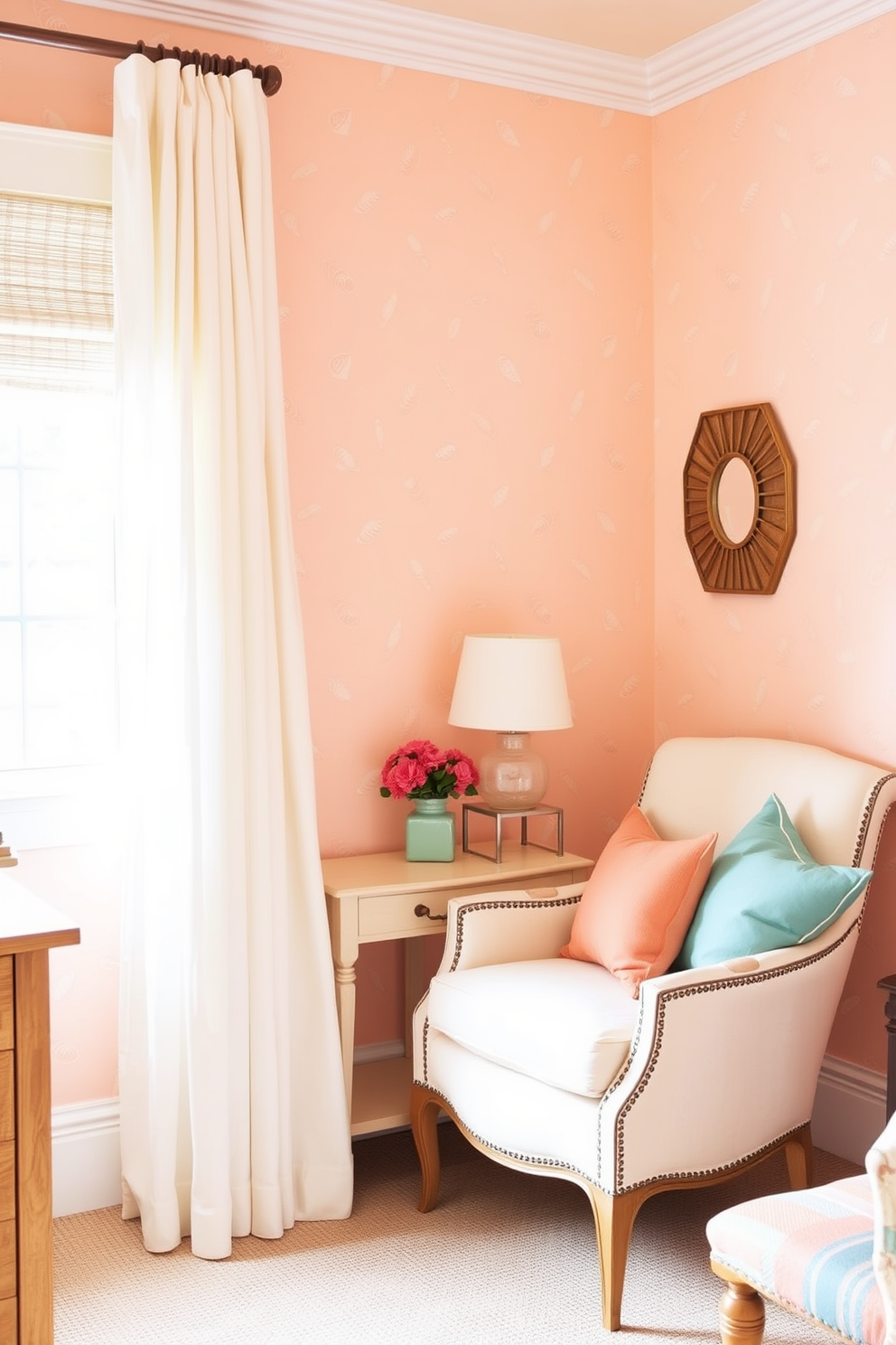 Peach Wallpaper Decorating Ideas 25