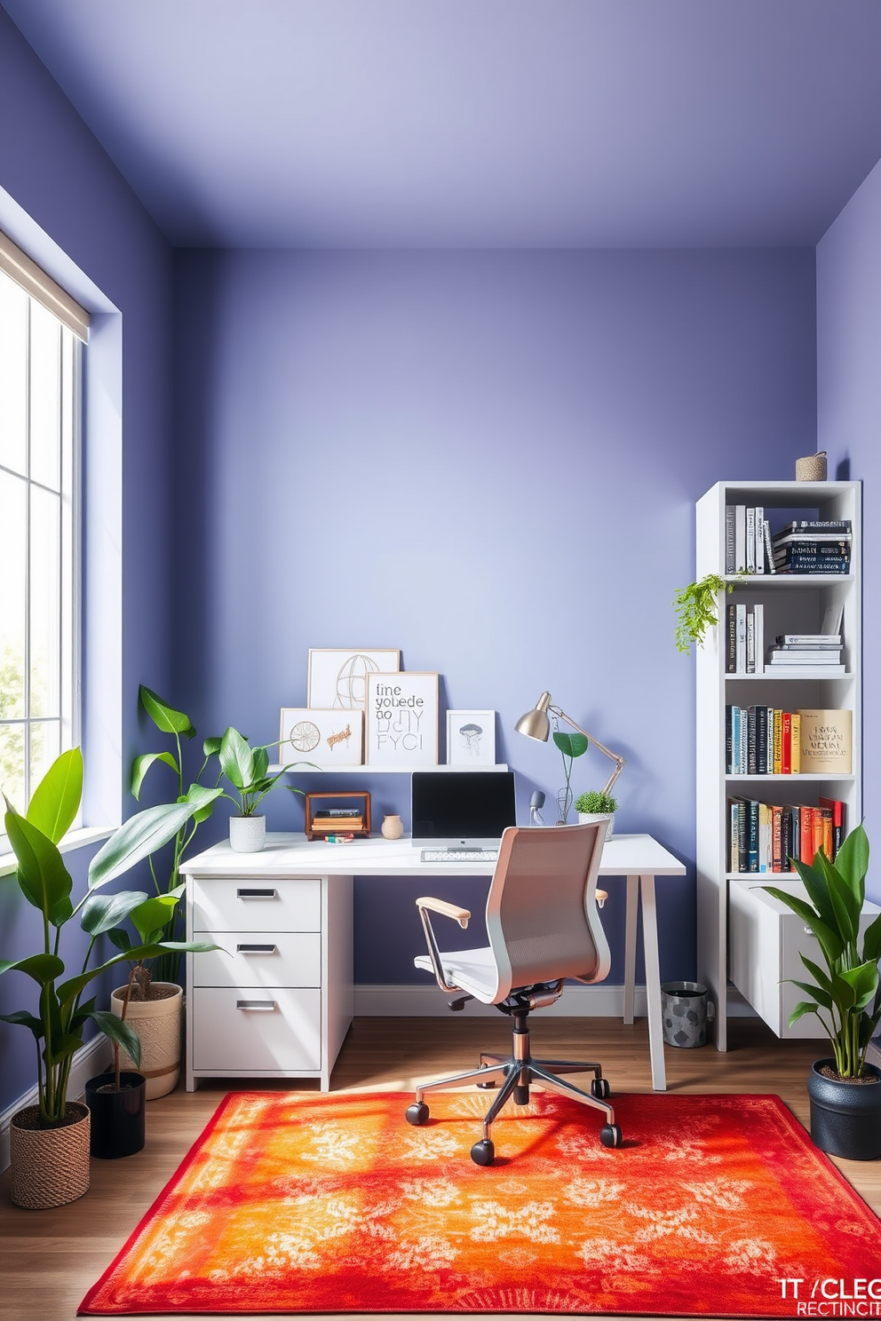 Periwinkle Wall Painting Ideas 19