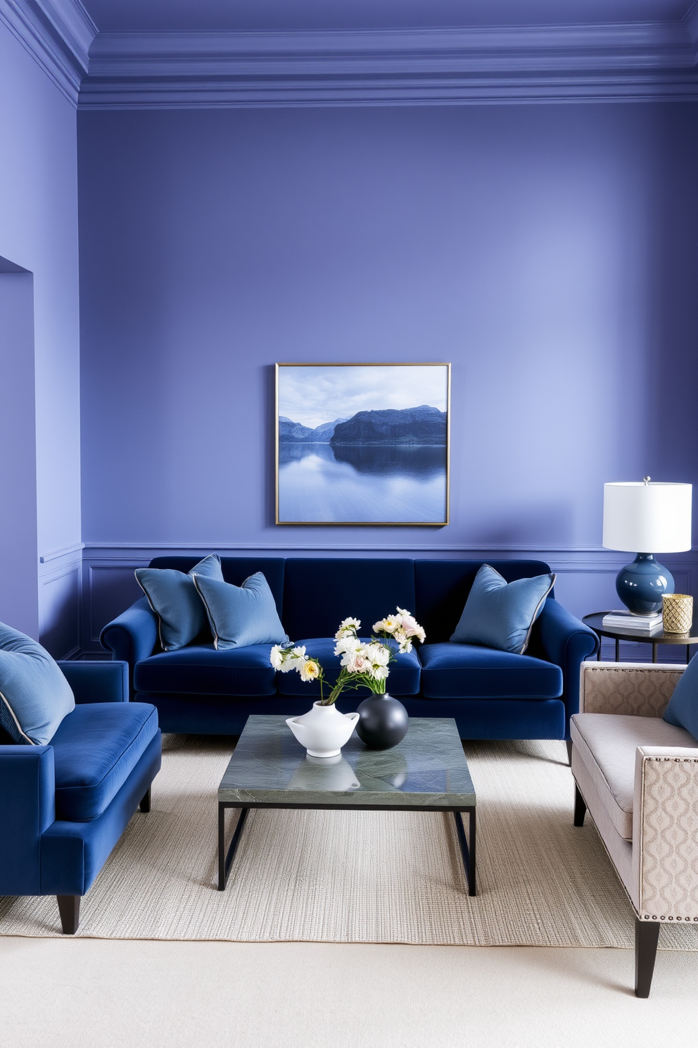 Periwinkle Wall Painting Ideas 22