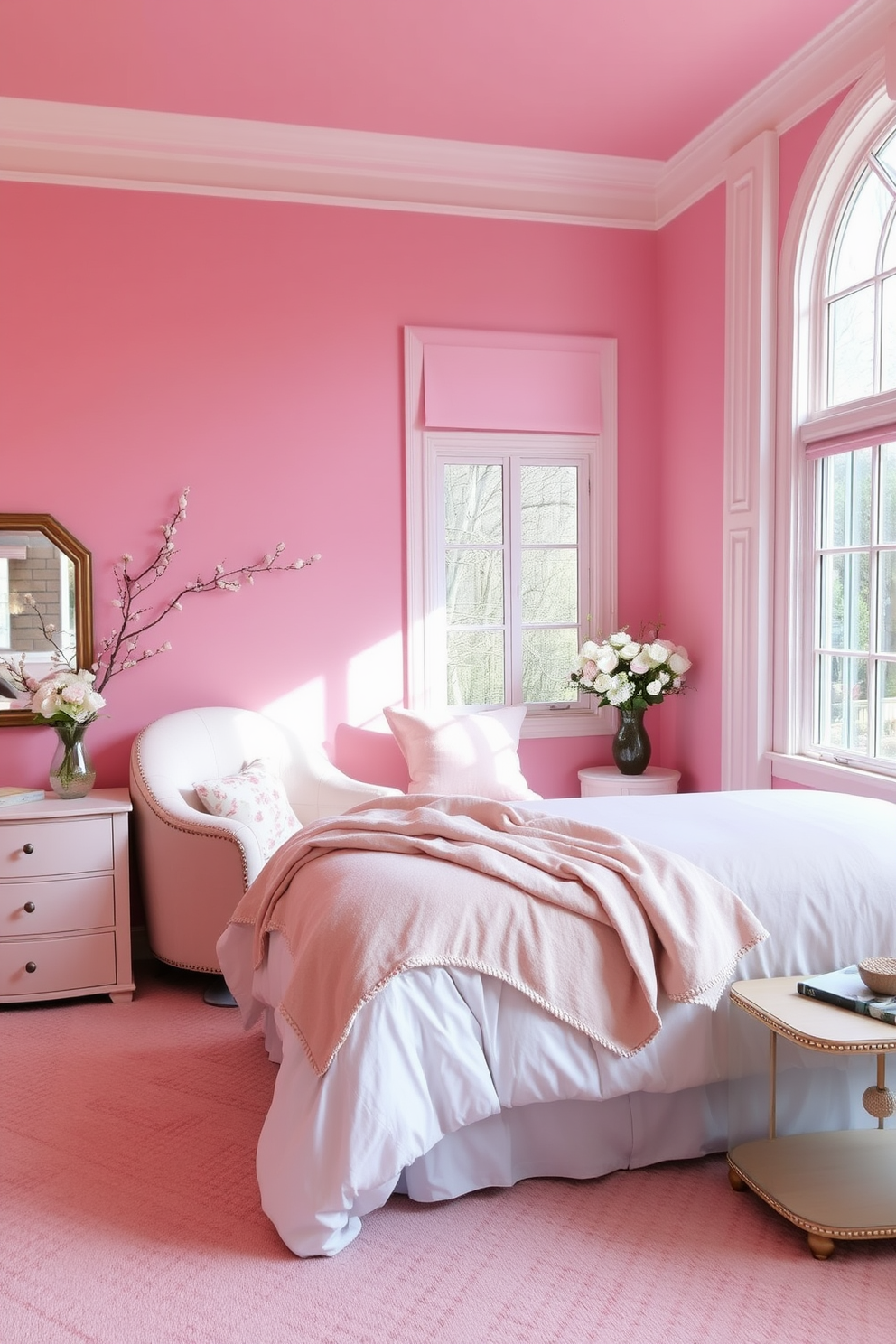 Pink Wall Painting Ideas 17