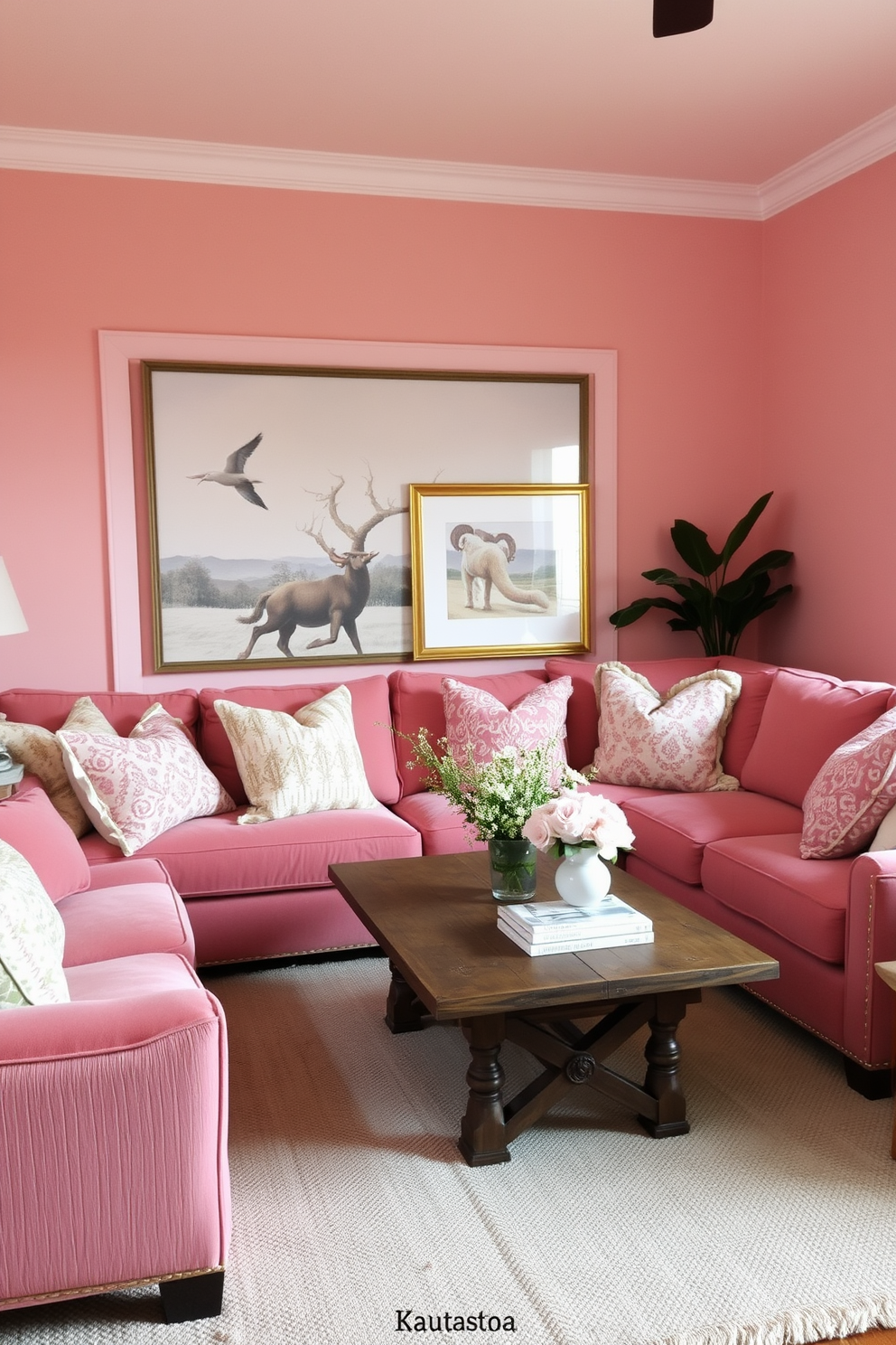 Pink Wall Painting Ideas 26