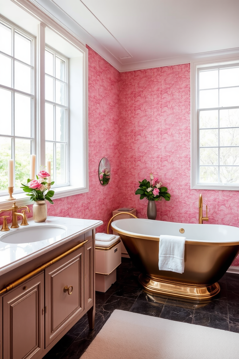 Pink Wallpaper Decorating Ideas 12