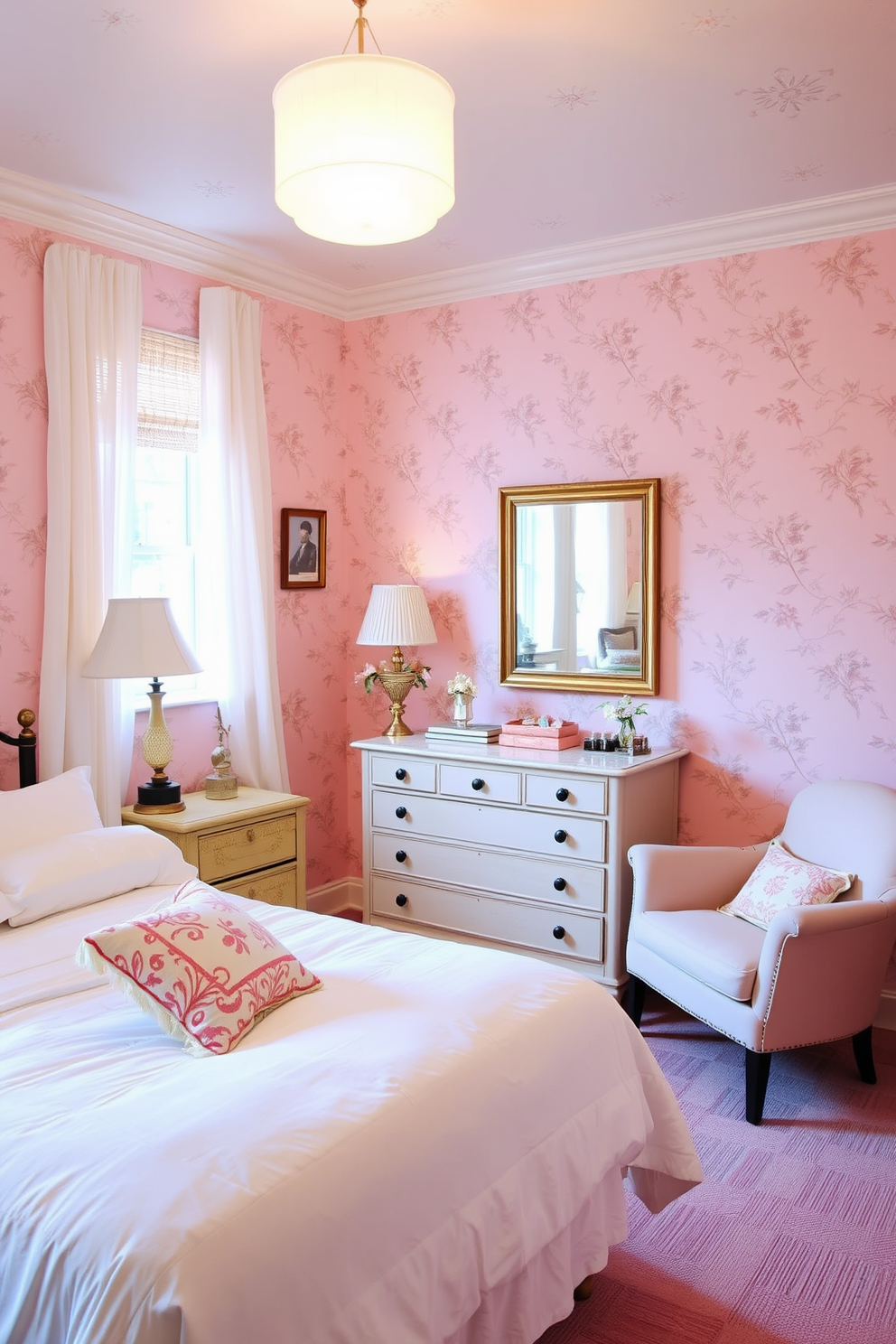 Pink Wallpaper Decorating Ideas 29