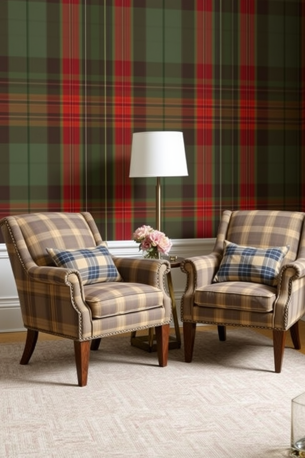 Plaid Wallpaper Decorating Ideas 12