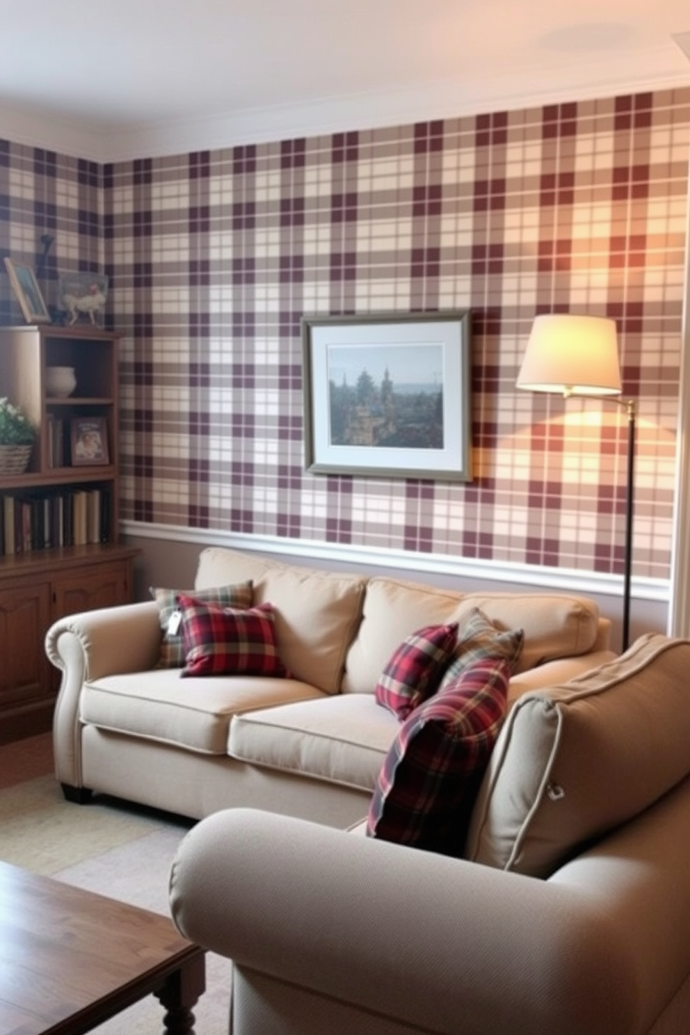 Plaid Wallpaper Decorating Ideas 14