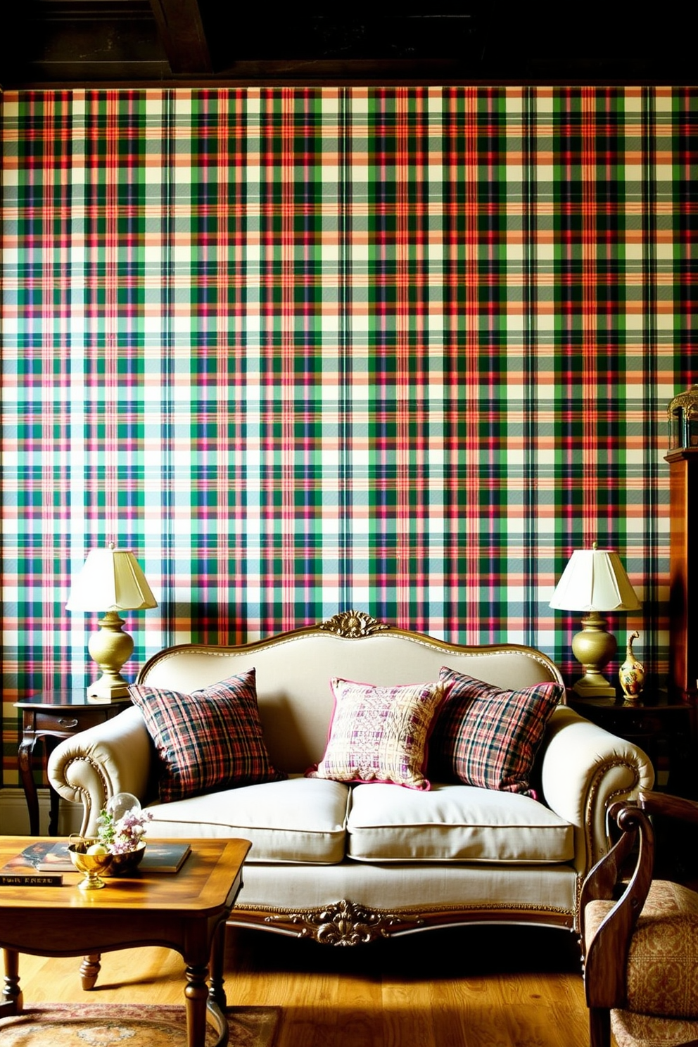 Plaid Wallpaper Decorating Ideas 15