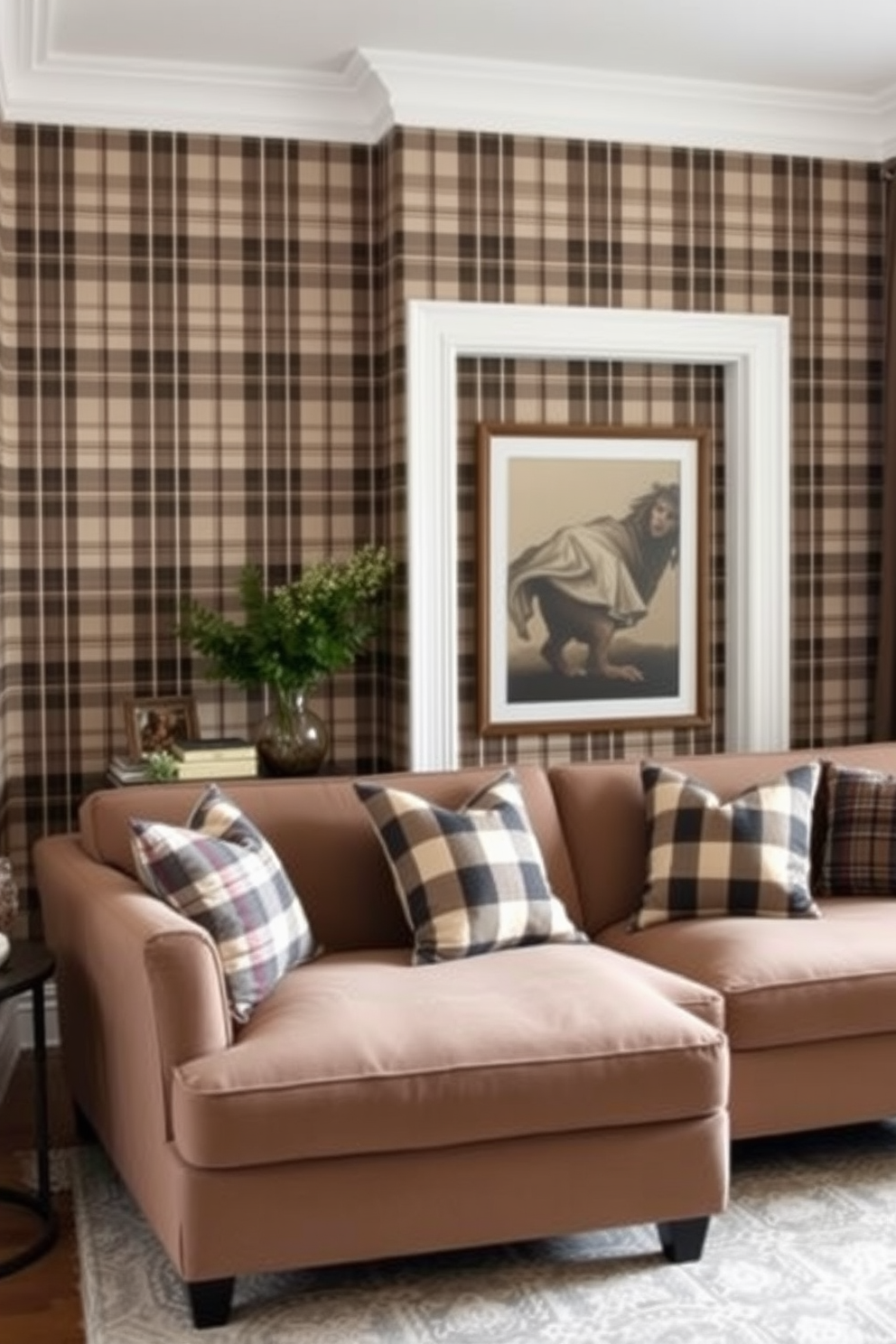 Plaid Wallpaper Decorating Ideas 16