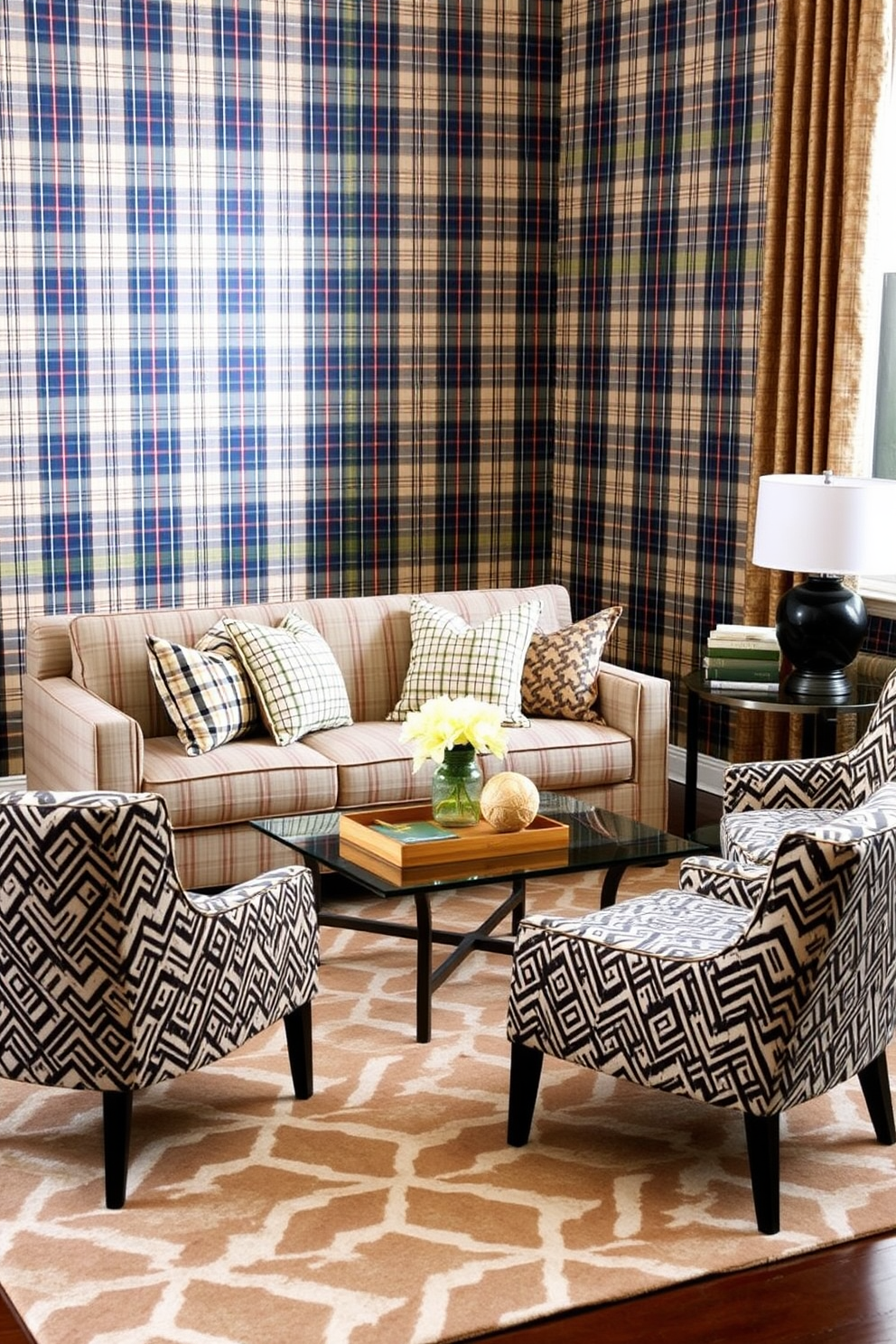 Plaid Wallpaper Decorating Ideas 19