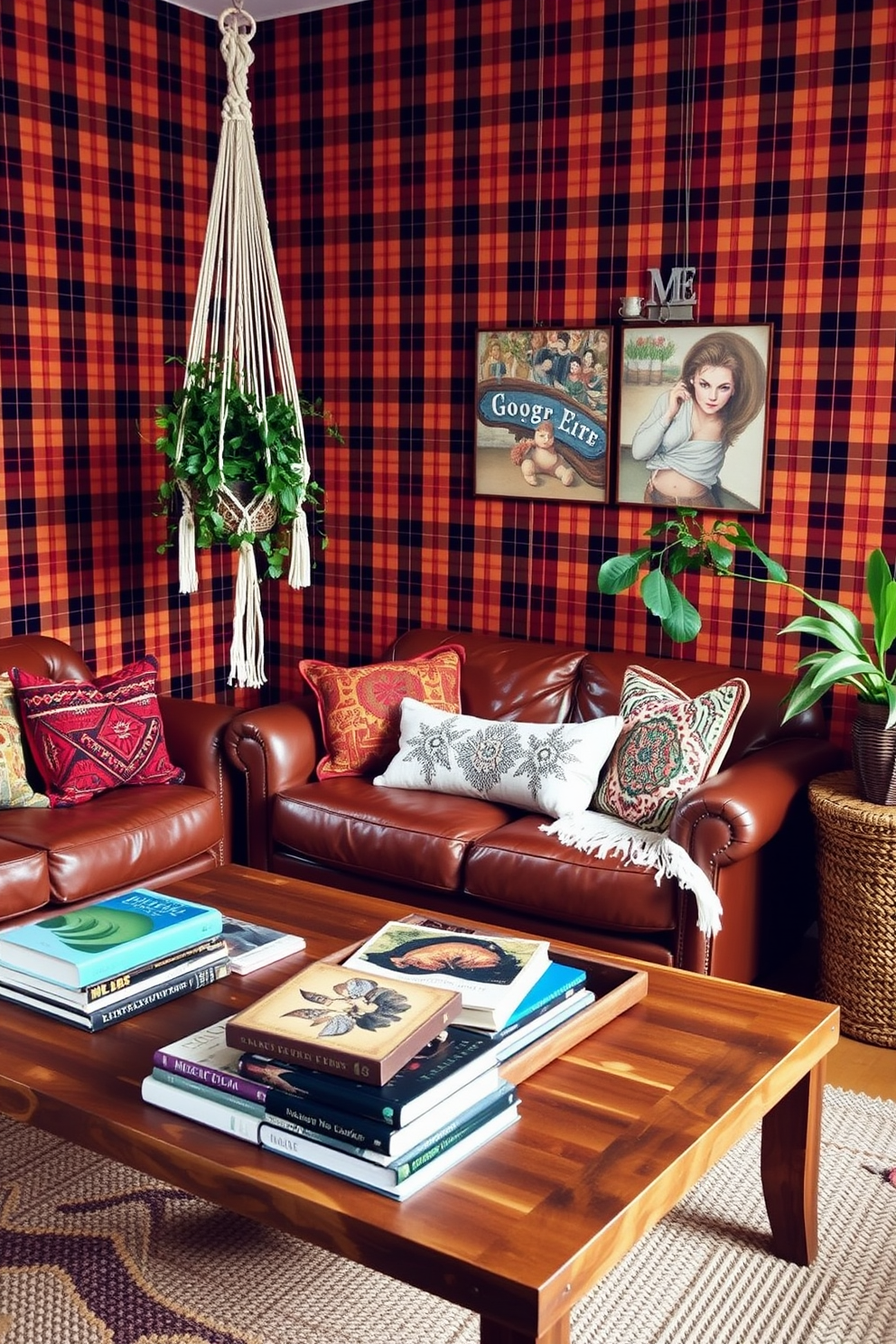 Plaid Wallpaper Decorating Ideas 22