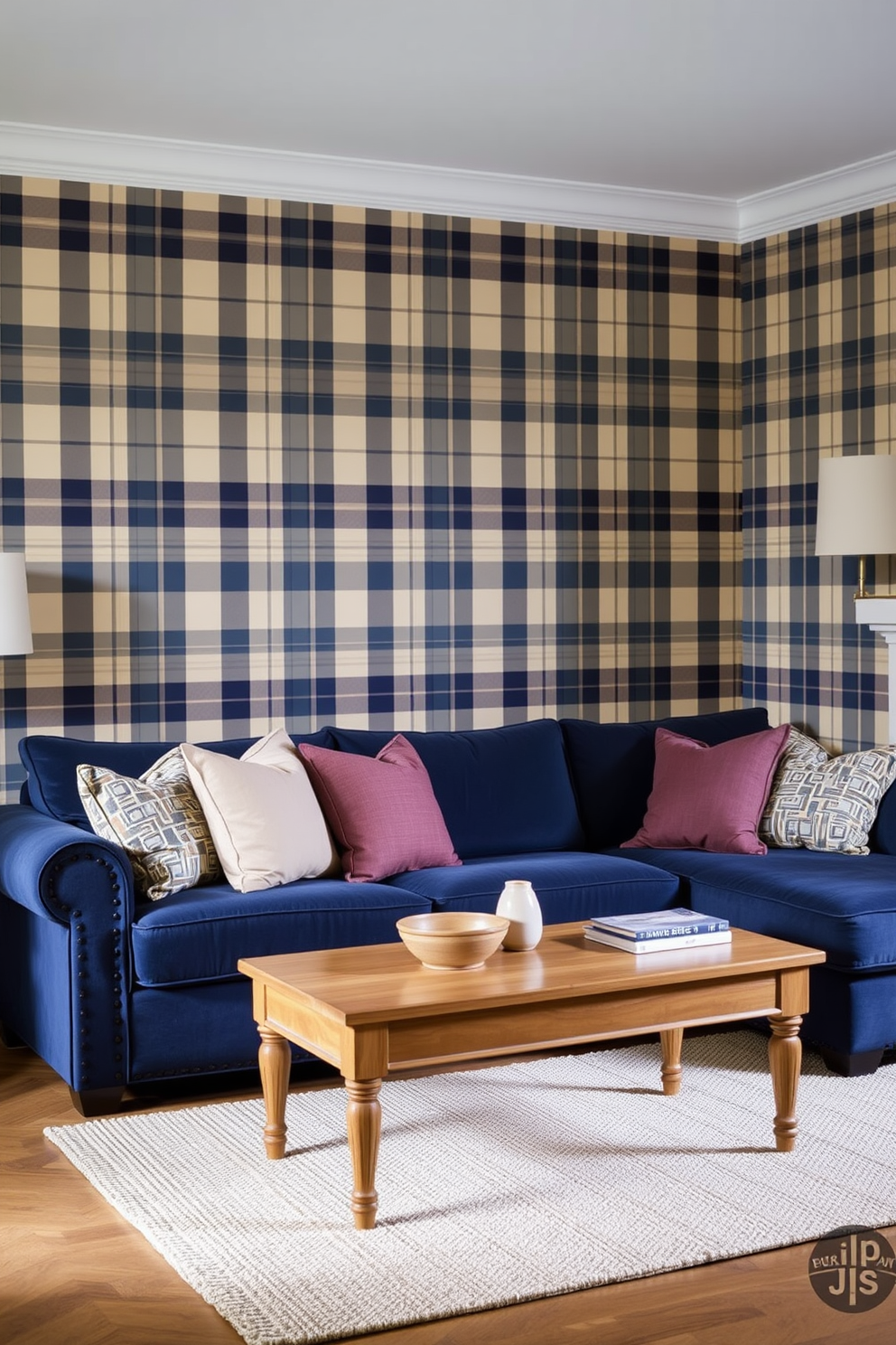 Plaid Wallpaper Decorating Ideas 23