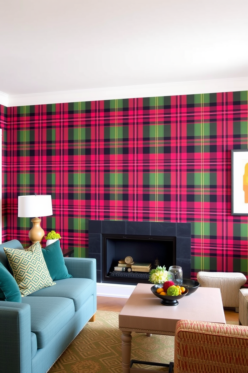 Plaid Wallpaper Decorating Ideas 3