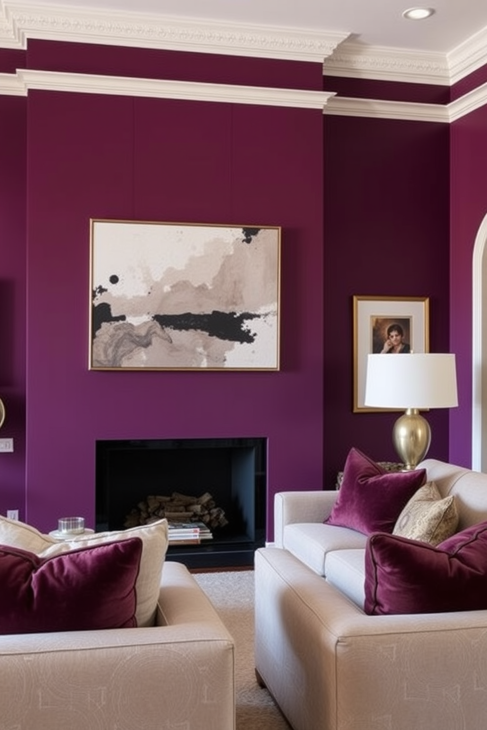 Plum Wall Painting Ideas 1