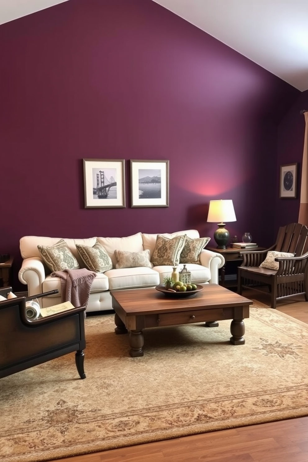 Plum Wall Painting Ideas 13