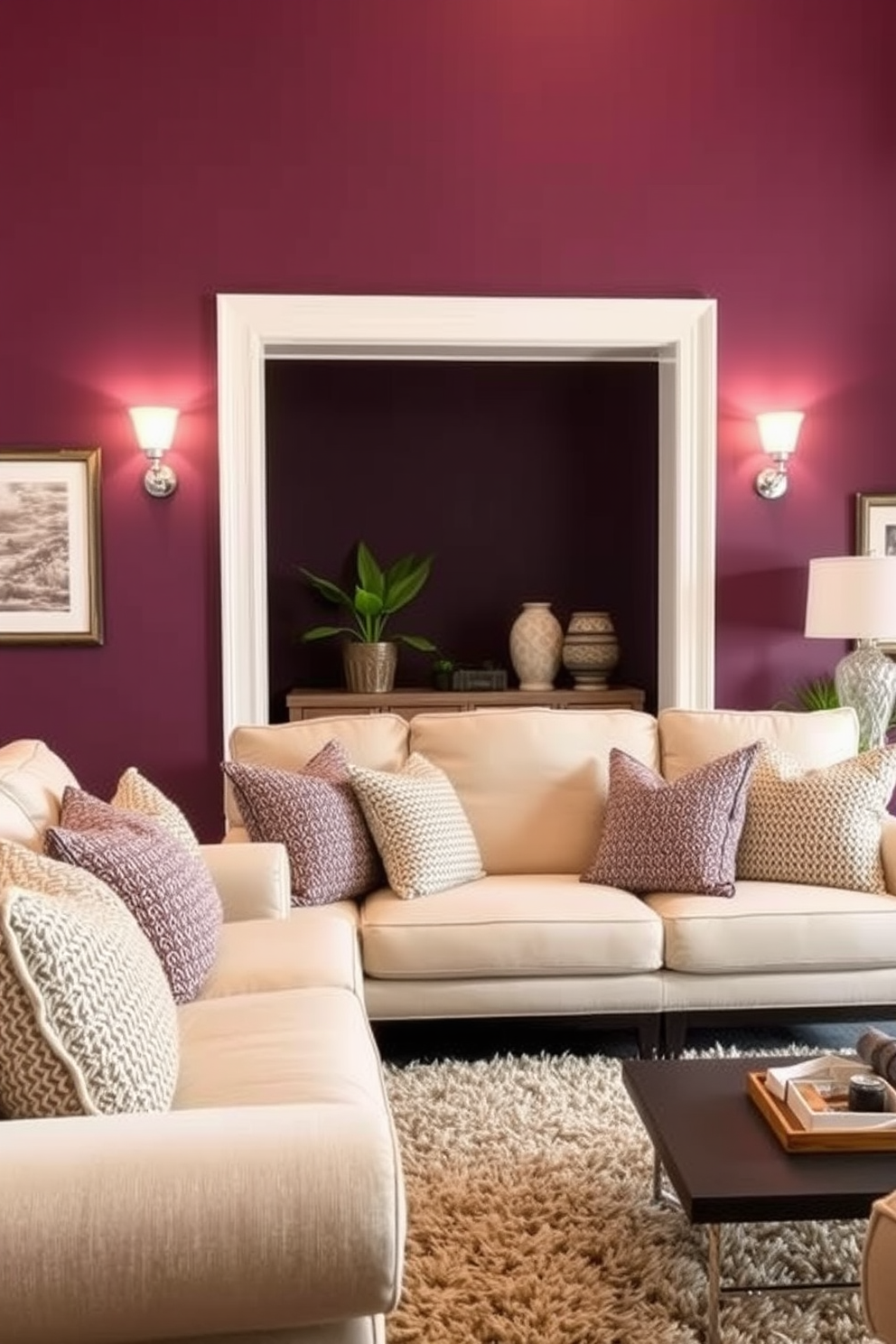 Plum Wall Painting Ideas 17