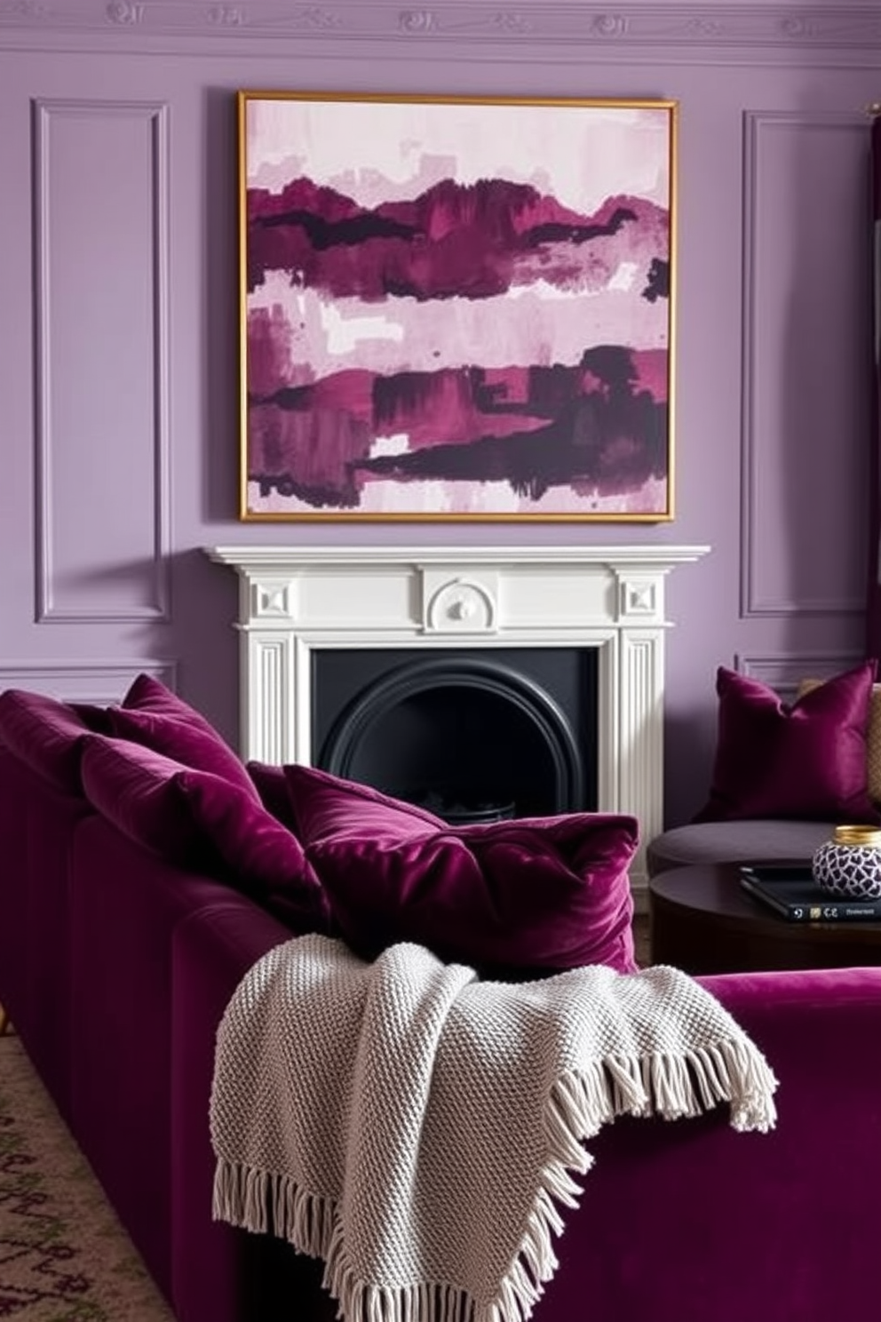 Plum Wall Painting Ideas 18