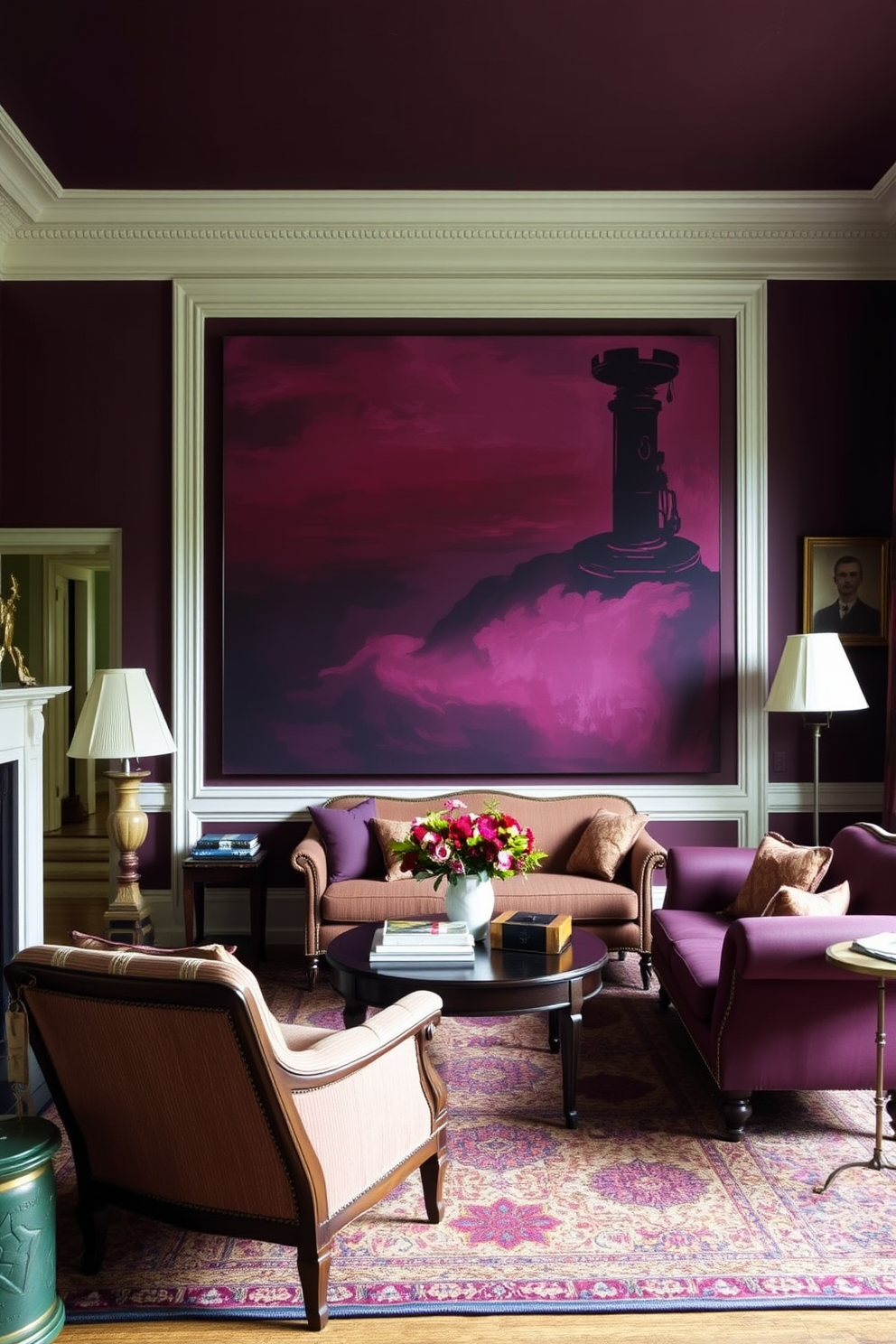 Plum Wall Painting Ideas 22