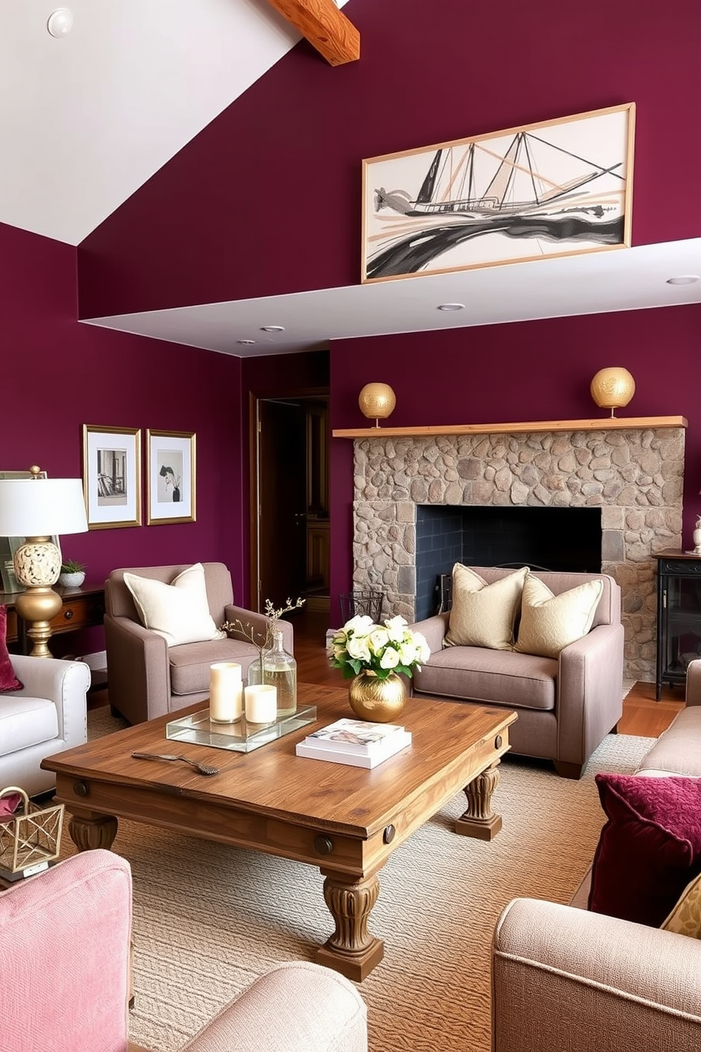 Plum Wall Painting Ideas 27