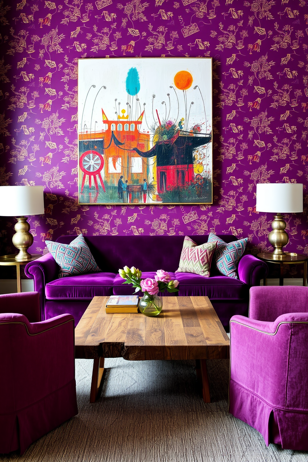 Plum Wallpaper Decorating Ideas 27