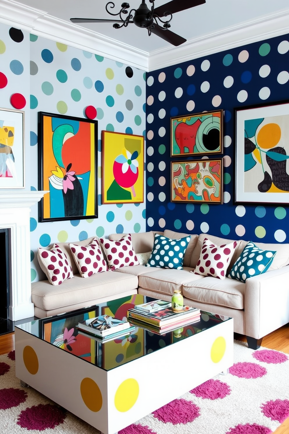 Polka Dot Wall Painting Ideas 24