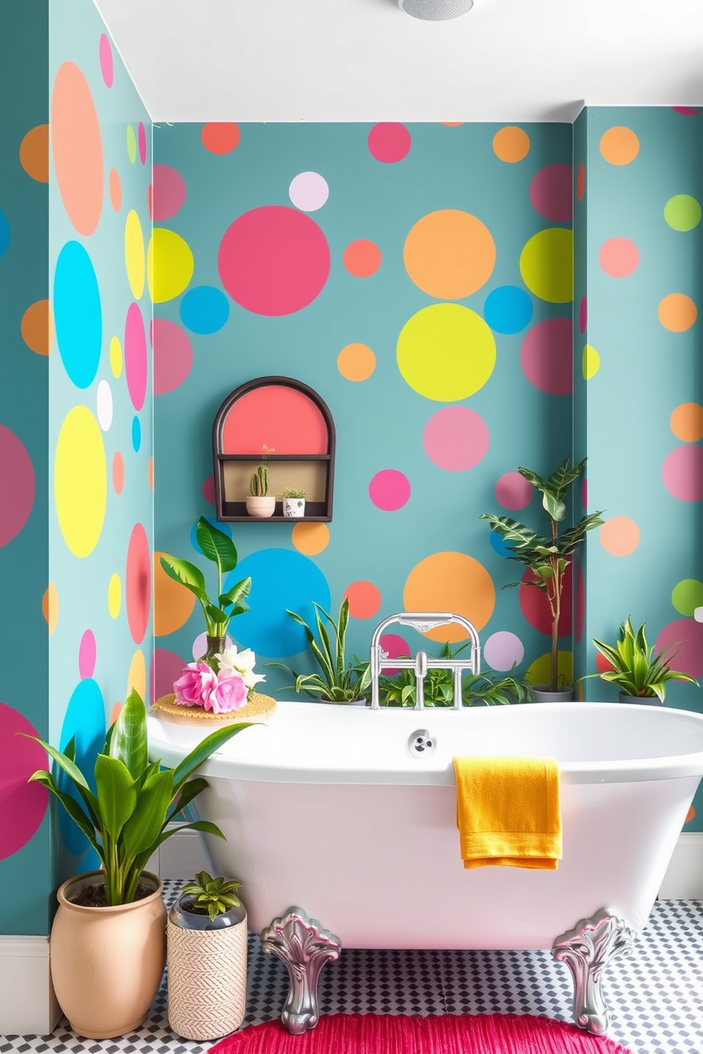 Polka Dot Wallpaper Decorating Ideas 11