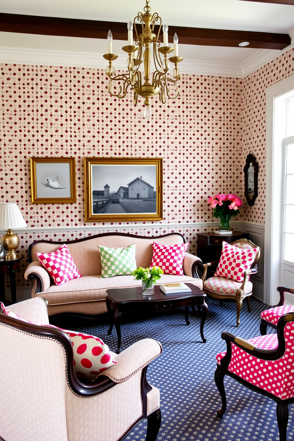 Polka Dot Wallpaper Decorating Ideas 18