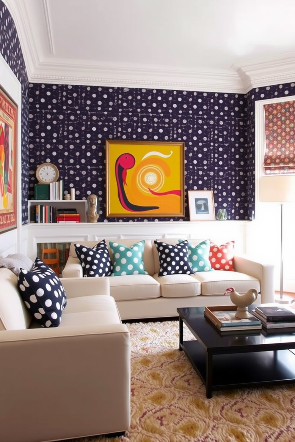 Polka Dot Wallpaper Decorating Ideas 19