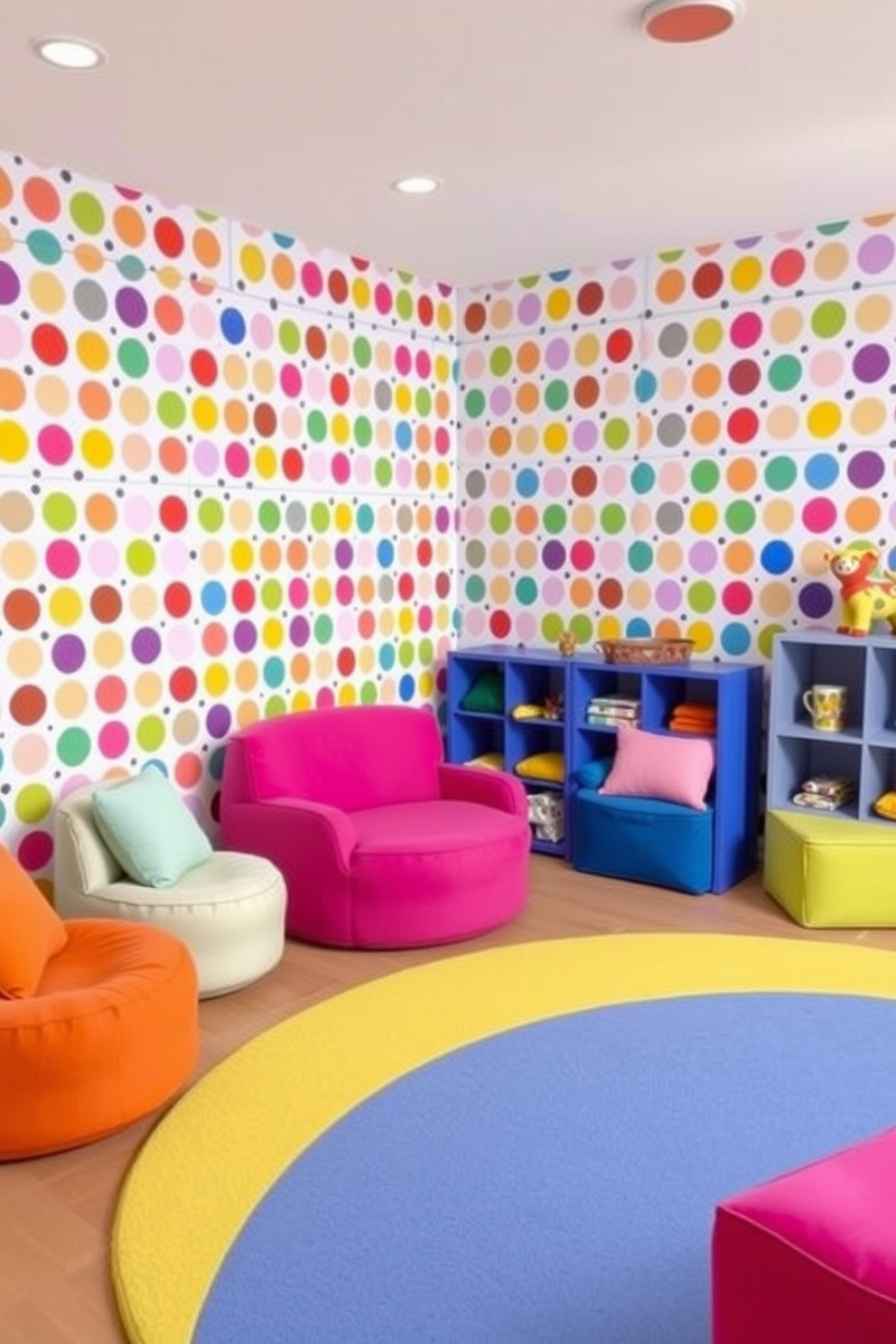 Polka Dot Wallpaper Decorating Ideas 25