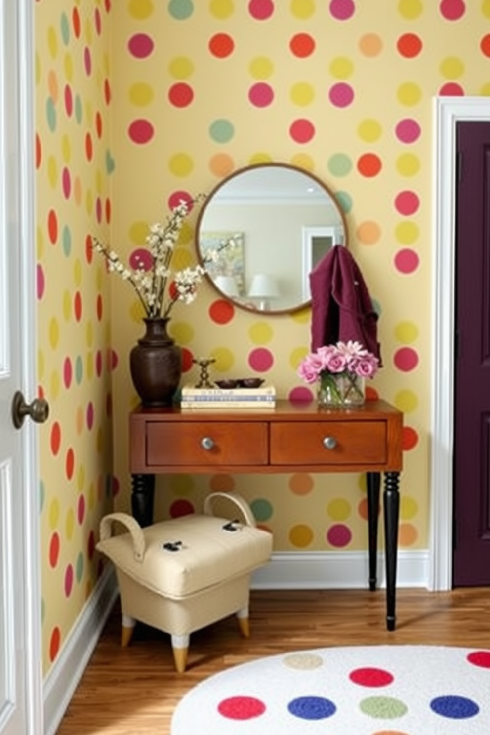 Polka Dot Wallpaper Decorating Ideas 27