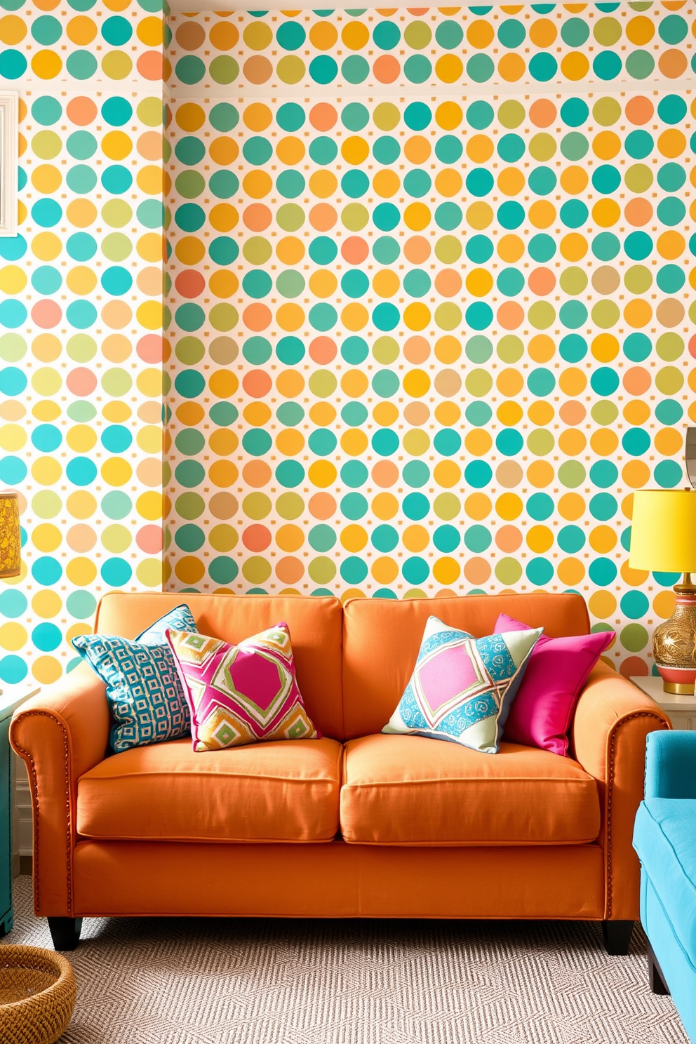 Polka Dot Wallpaper Decorating Ideas 28