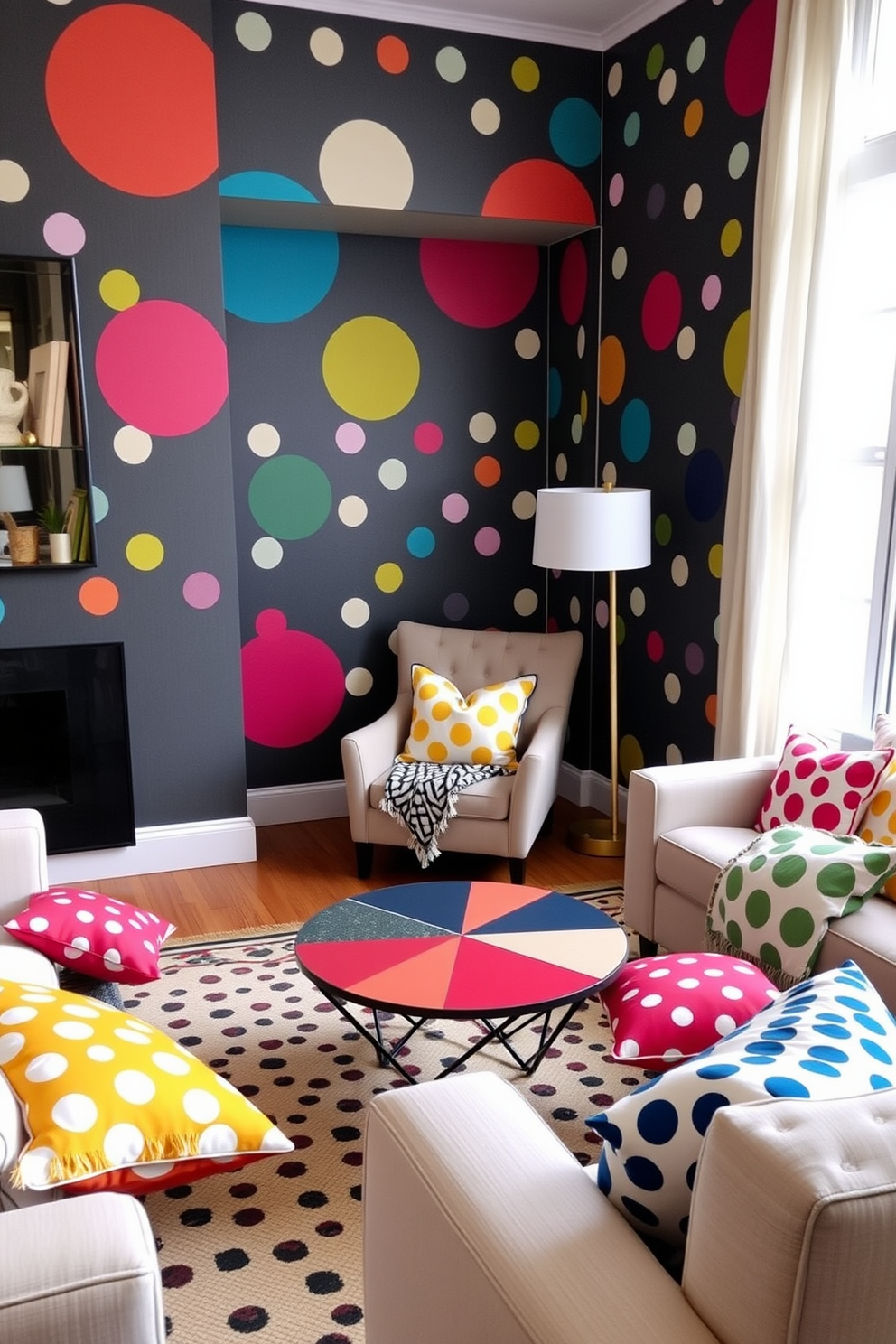 Polka Dot Wallpaper Decorating Ideas 29