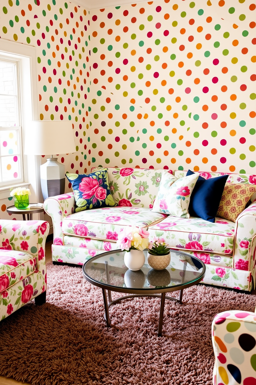 Polka Dot Wallpaper Decorating Ideas 3