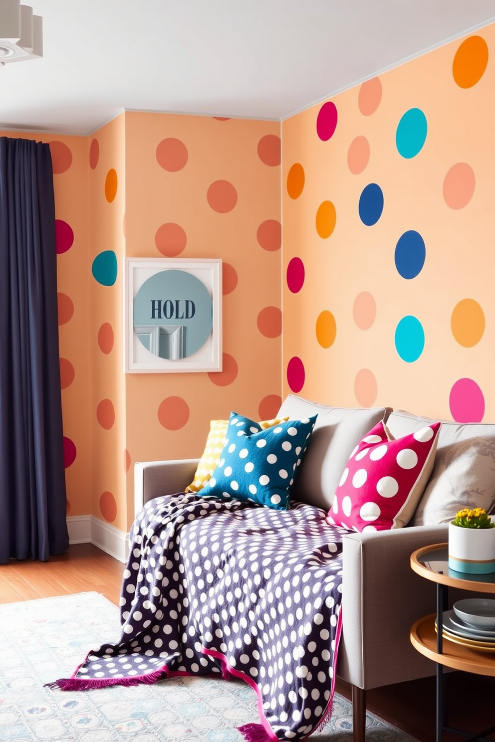 Polka Dot Wallpaper Decorating Ideas 30