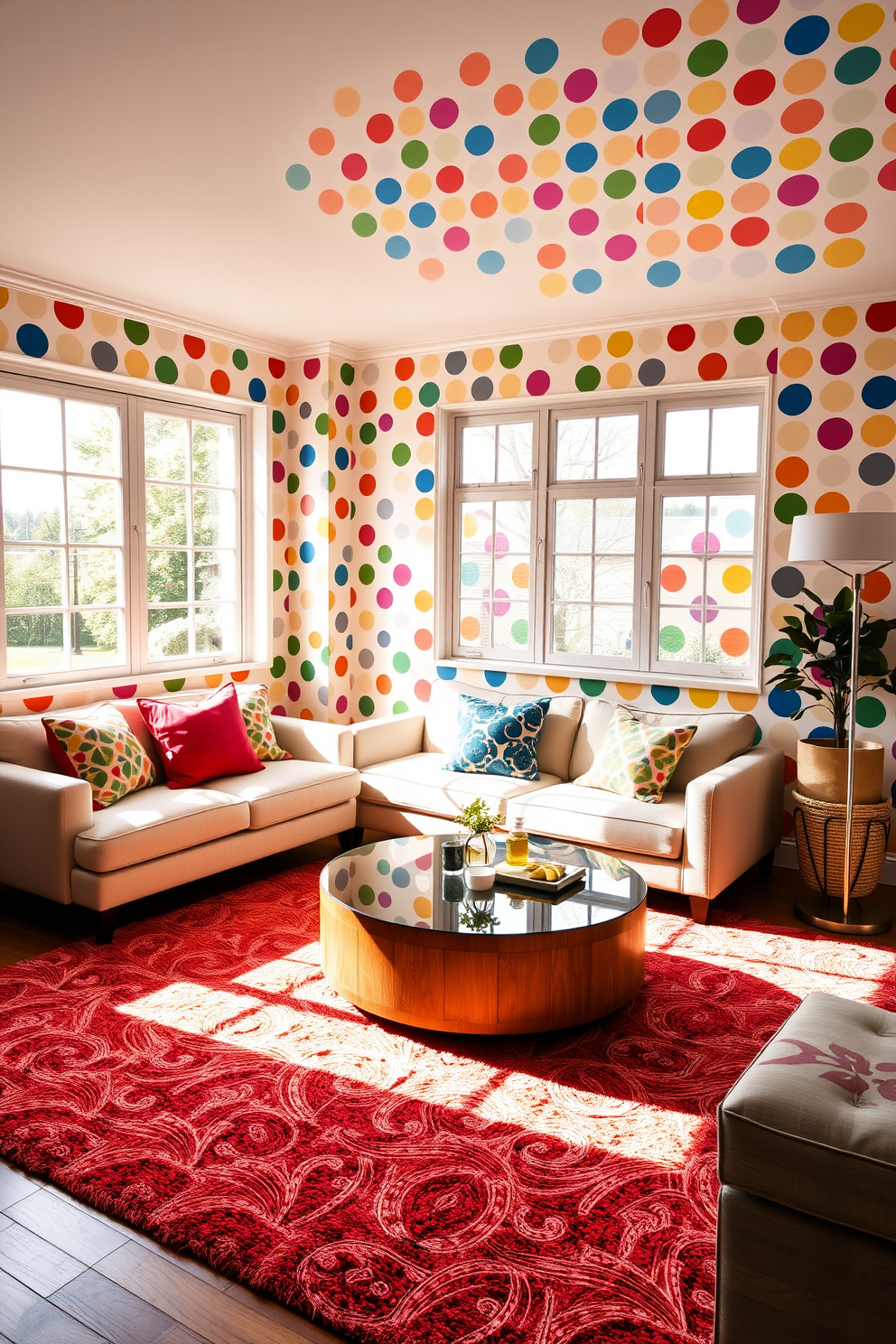 Polka Dot Wallpaper Decorating Ideas 6