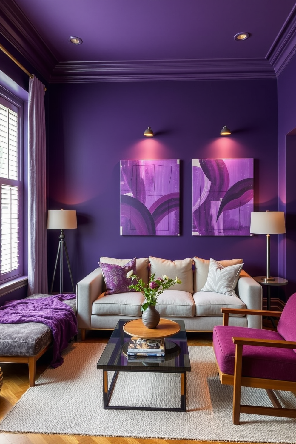 Purple Wall Painting Ideas 24