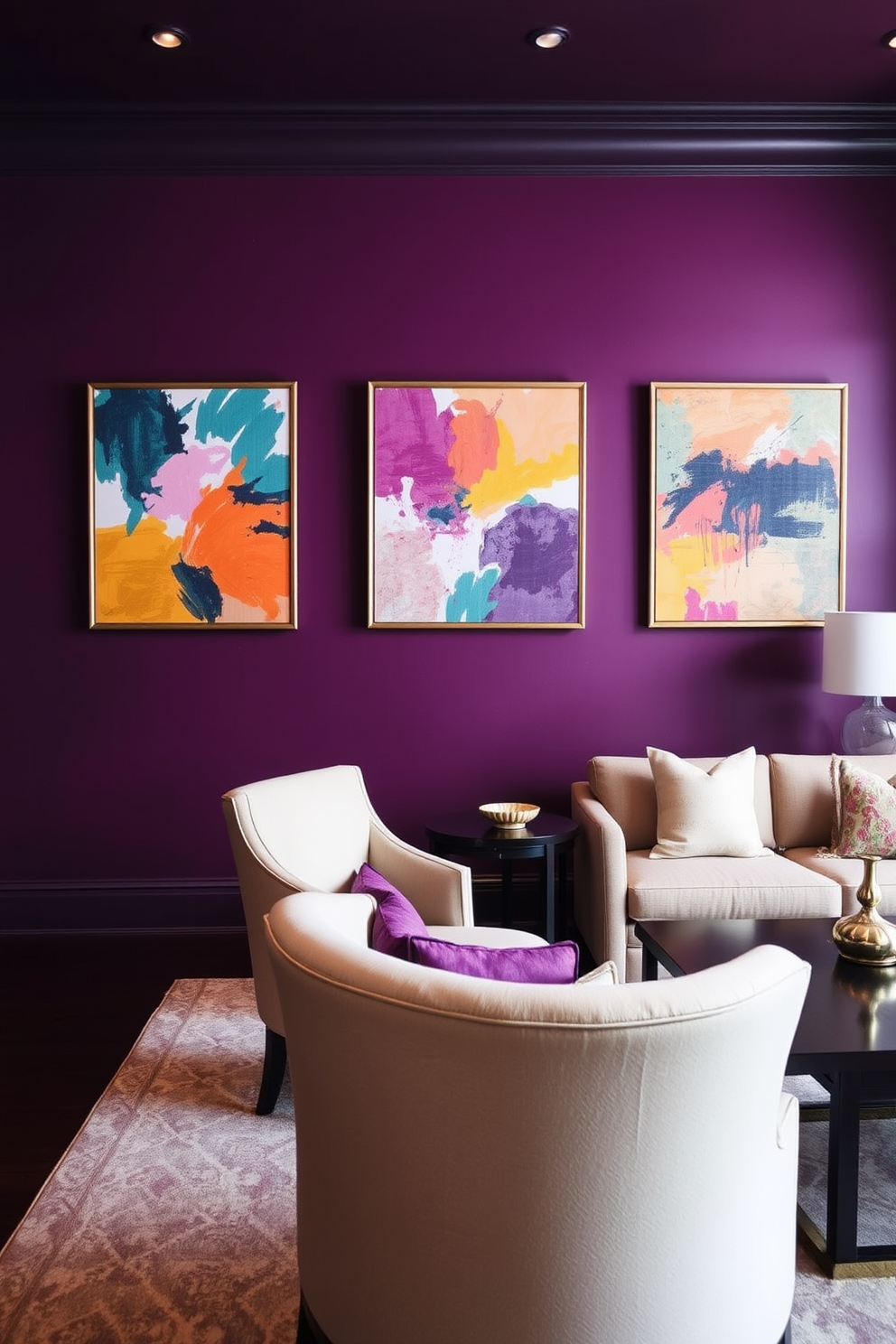 Purple Wall Painting Ideas 26