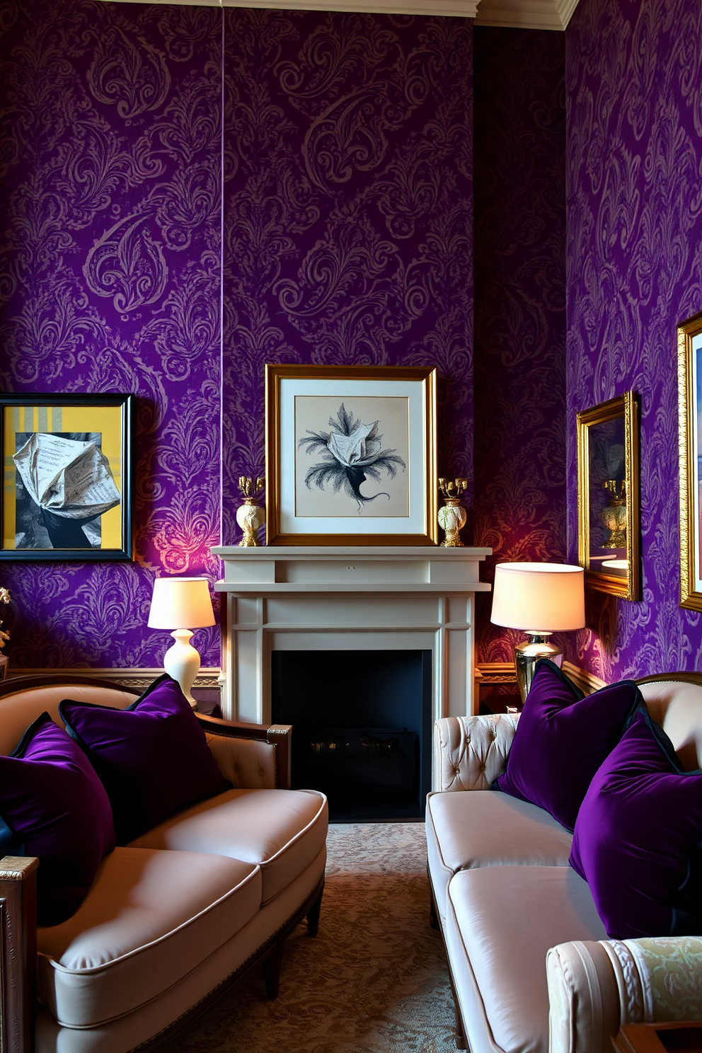 Purple Wallpaper Decorating Ideas 11