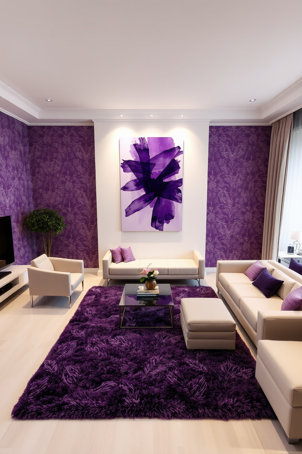 Purple Wallpaper Decorating Ideas 16