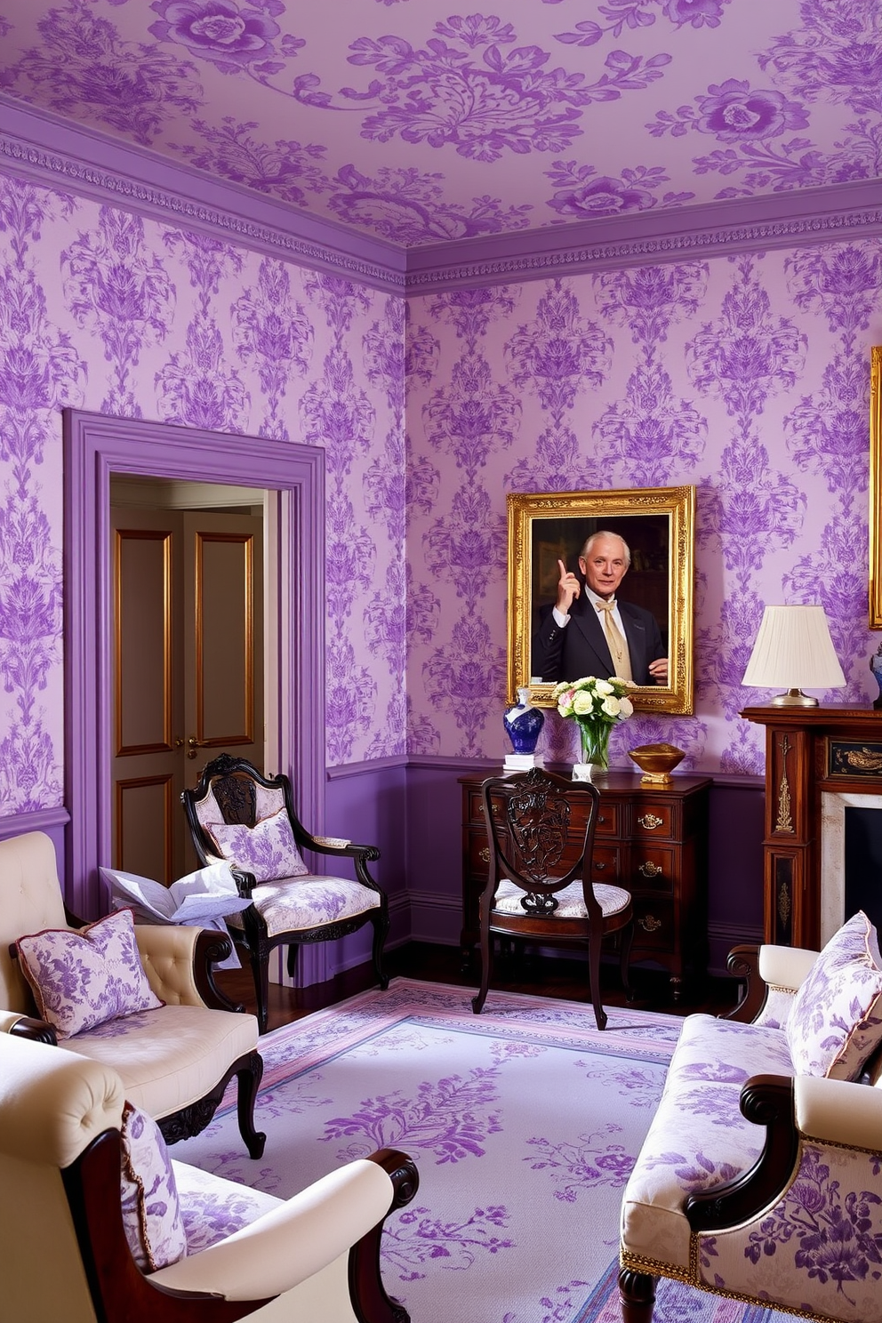 Purple Wallpaper Decorating Ideas 17