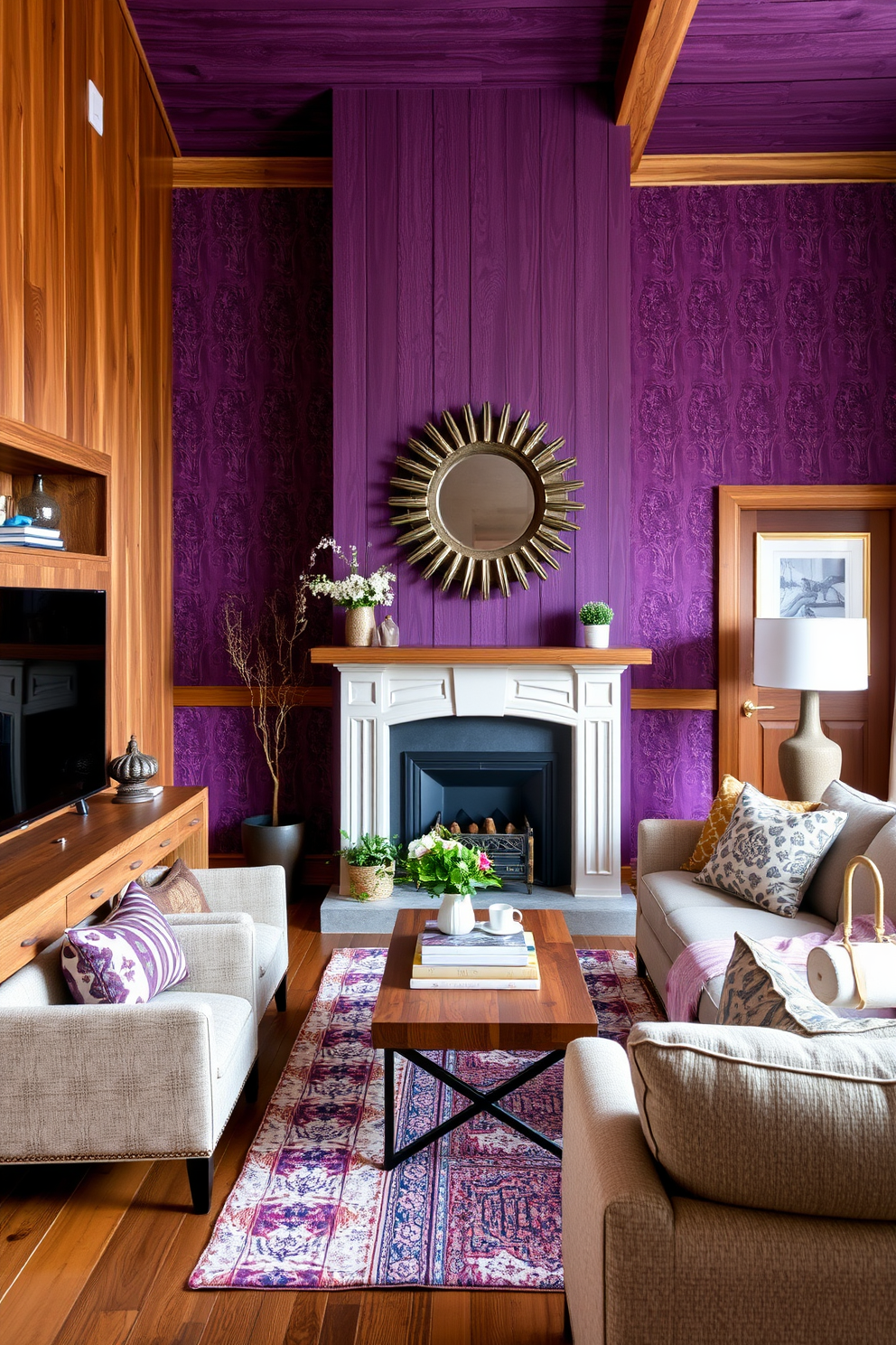 Purple Wallpaper Decorating Ideas 22