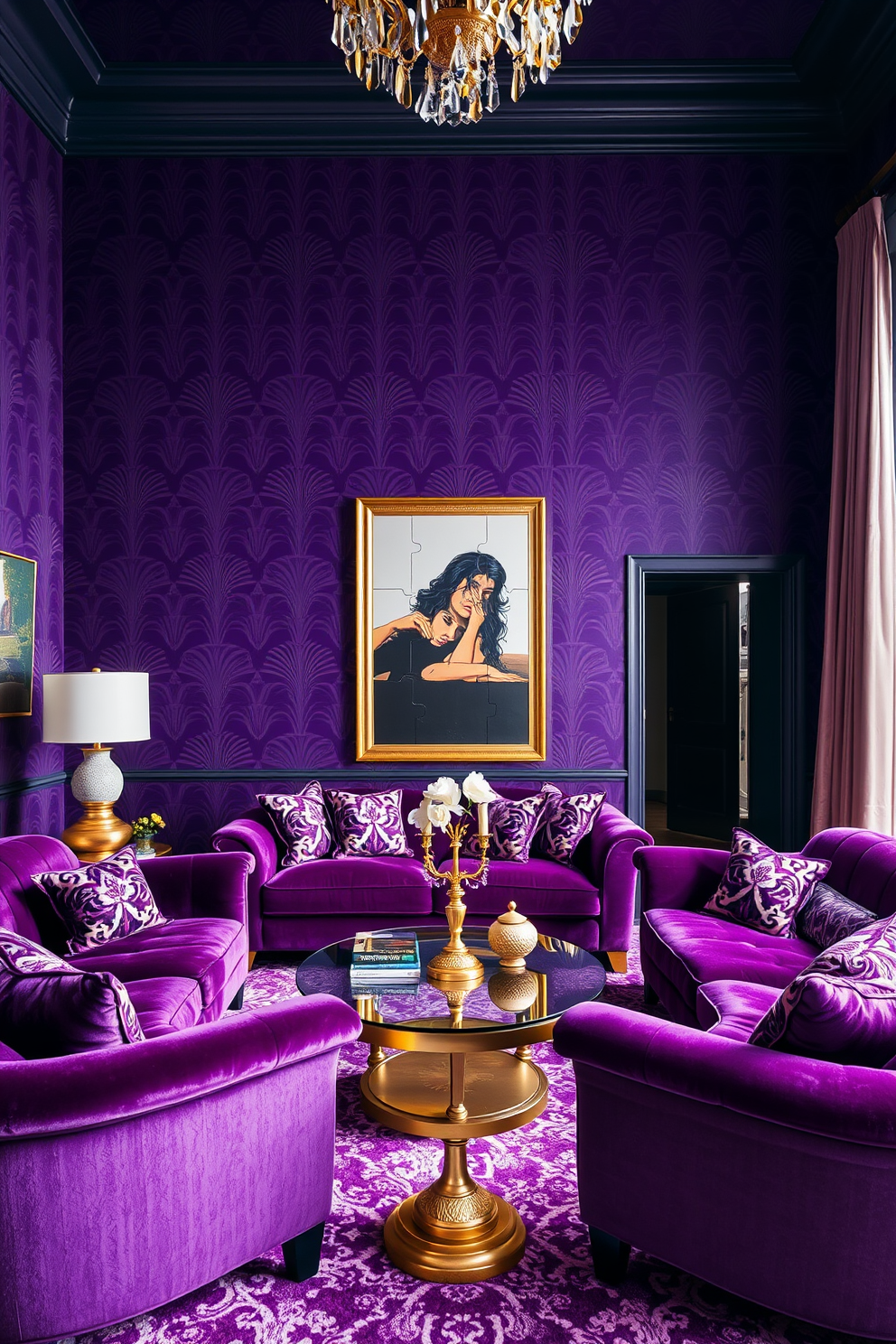 Purple Wallpaper Decorating Ideas 23