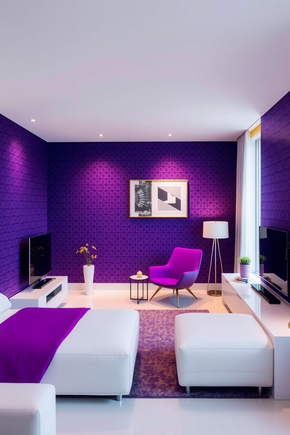 Purple Wallpaper Decorating Ideas 26