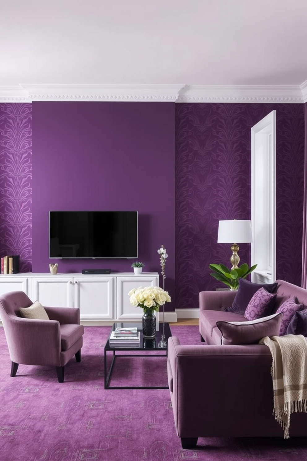 Purple Wallpaper Decorating Ideas 3