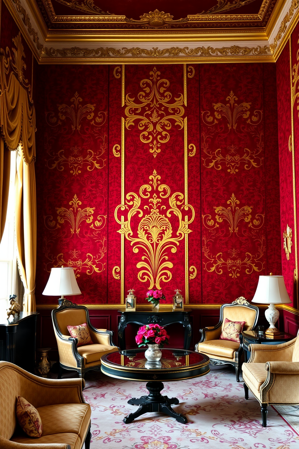 Red Wallpaper Decorating Ideas 12 2